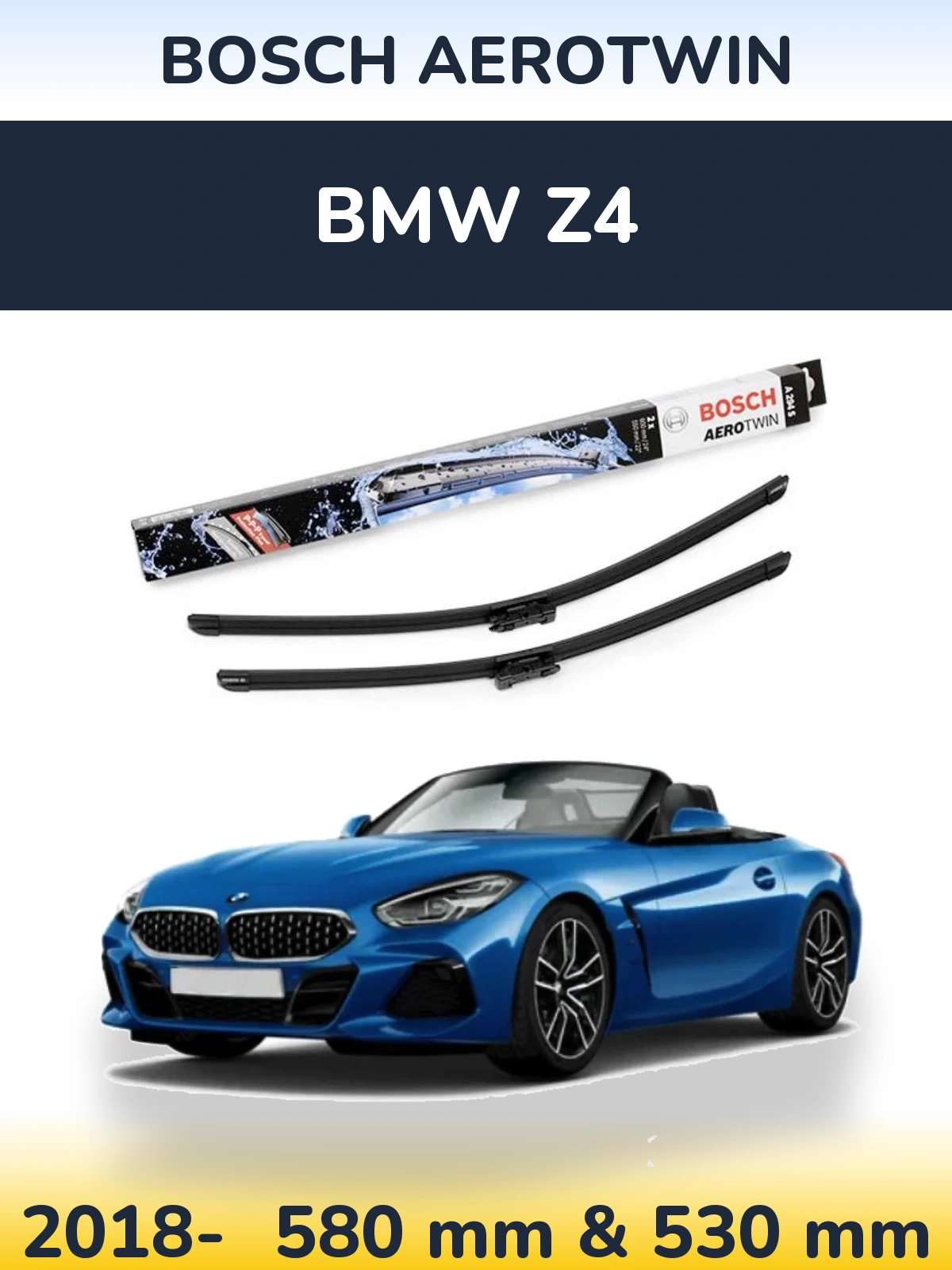 Komplet przednich wycieraczek BOSCH AeroTwin 600 & 550 mm do BMW Z4 2018-2026