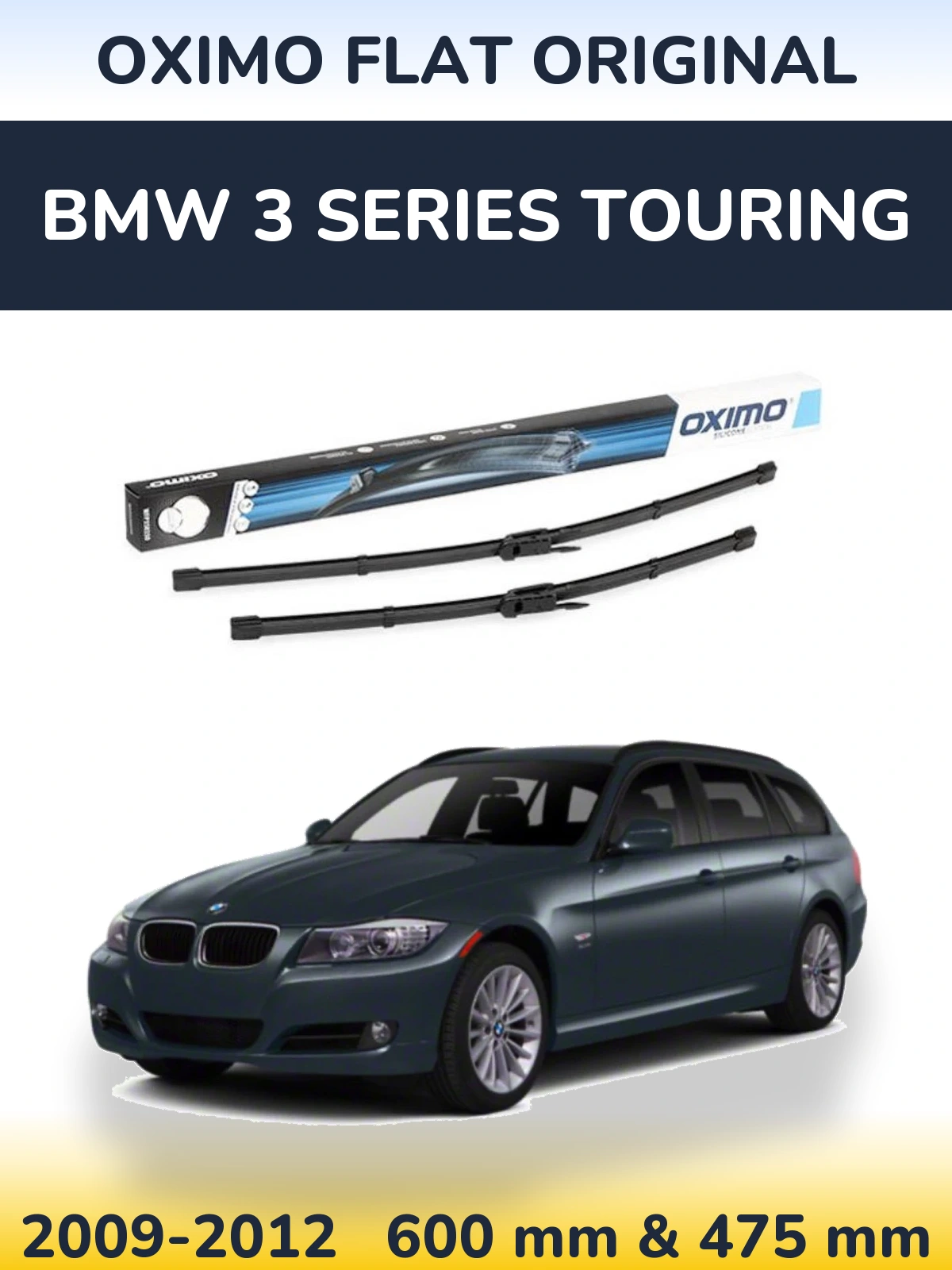 Komplet przednich wycieraczek Oximo Flat Original 600 & 475 mm do BMW Seria 3 Touring 2009-2012