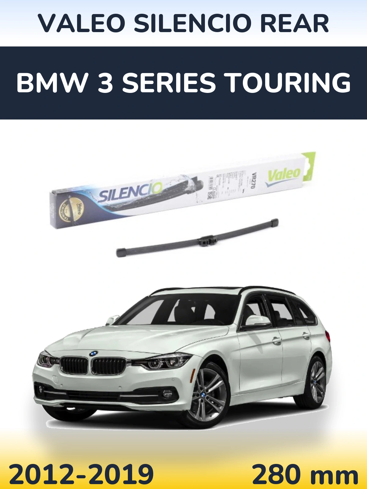 Задний дворник Valeo Silencio Rear 280 мм для BMW 3 Series Touring 2012-2019