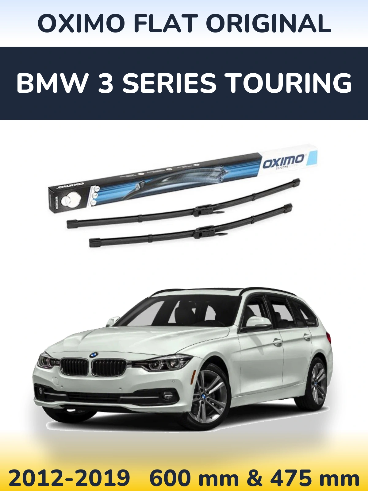 Komplet przednich wycieraczek Oximo Flat Original 600 & 475 mm do BMW Seria 3 Touring 2012-2019