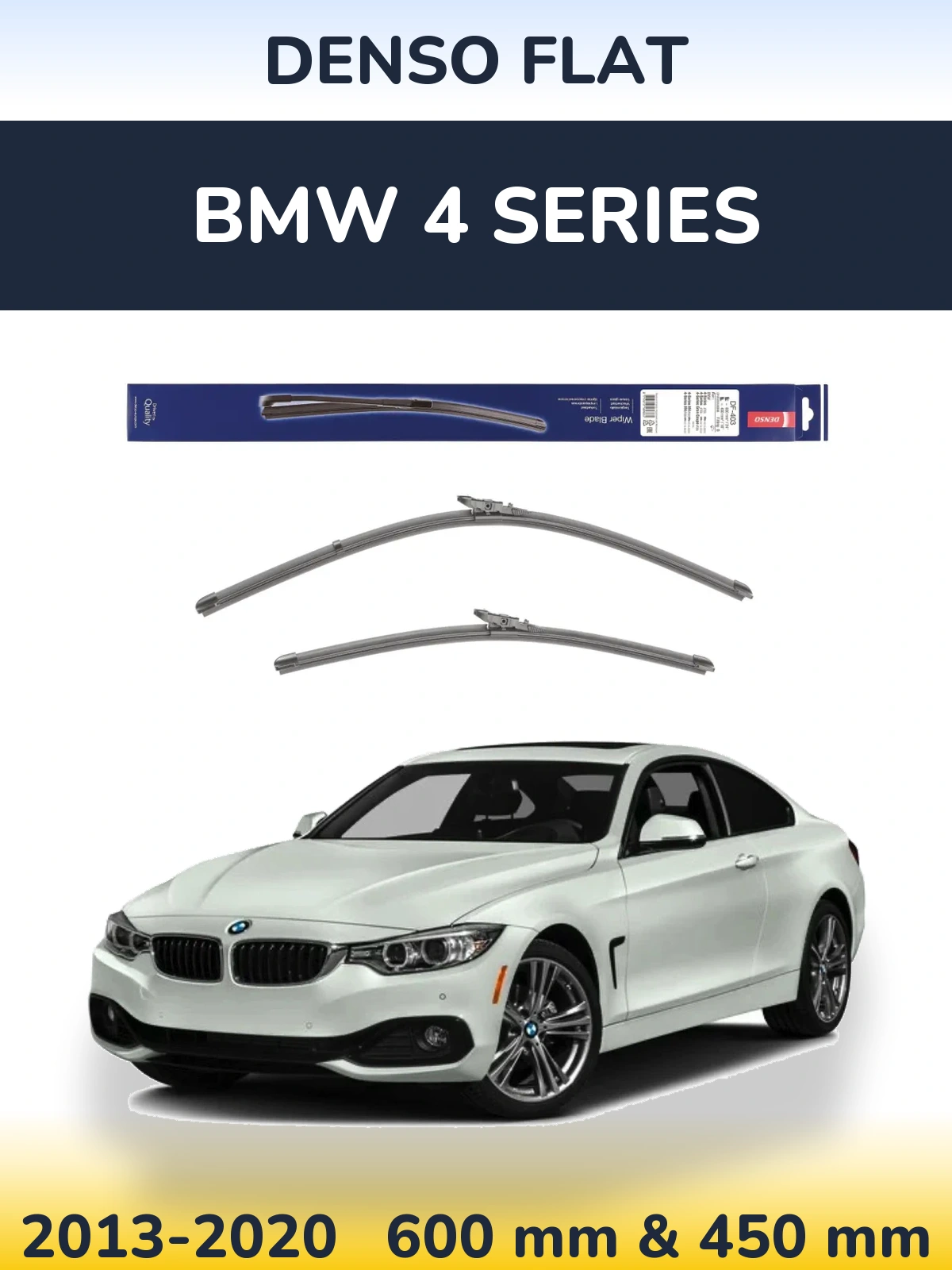 Komplet przednich wycieraczek Denso Flat 600 & 450 mm do BMW Seria 4 2013-2020