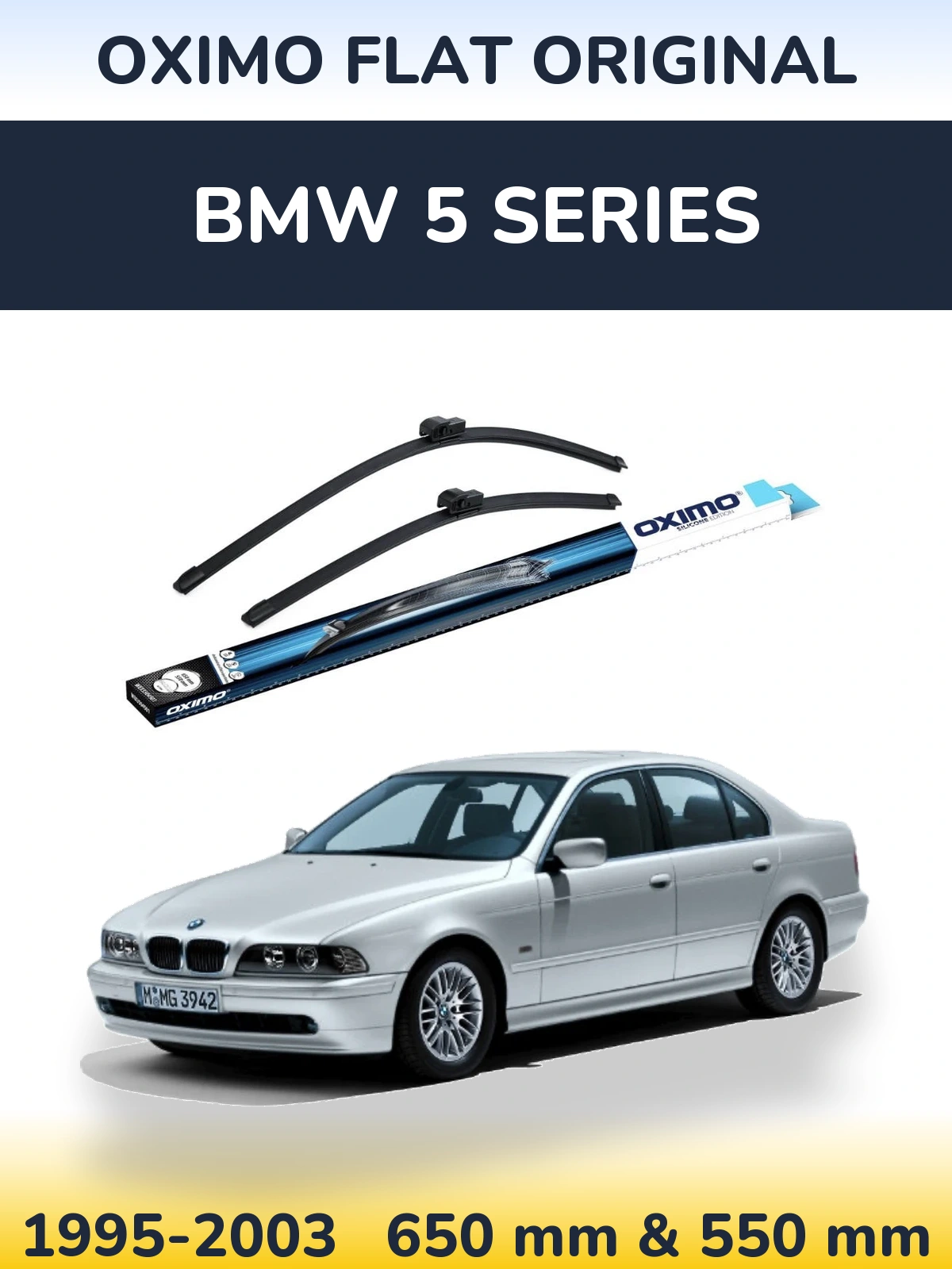 Комплект передних дворников Oximo Flat Original 650 & 550 мм для BMW 5 Series 1995-2003