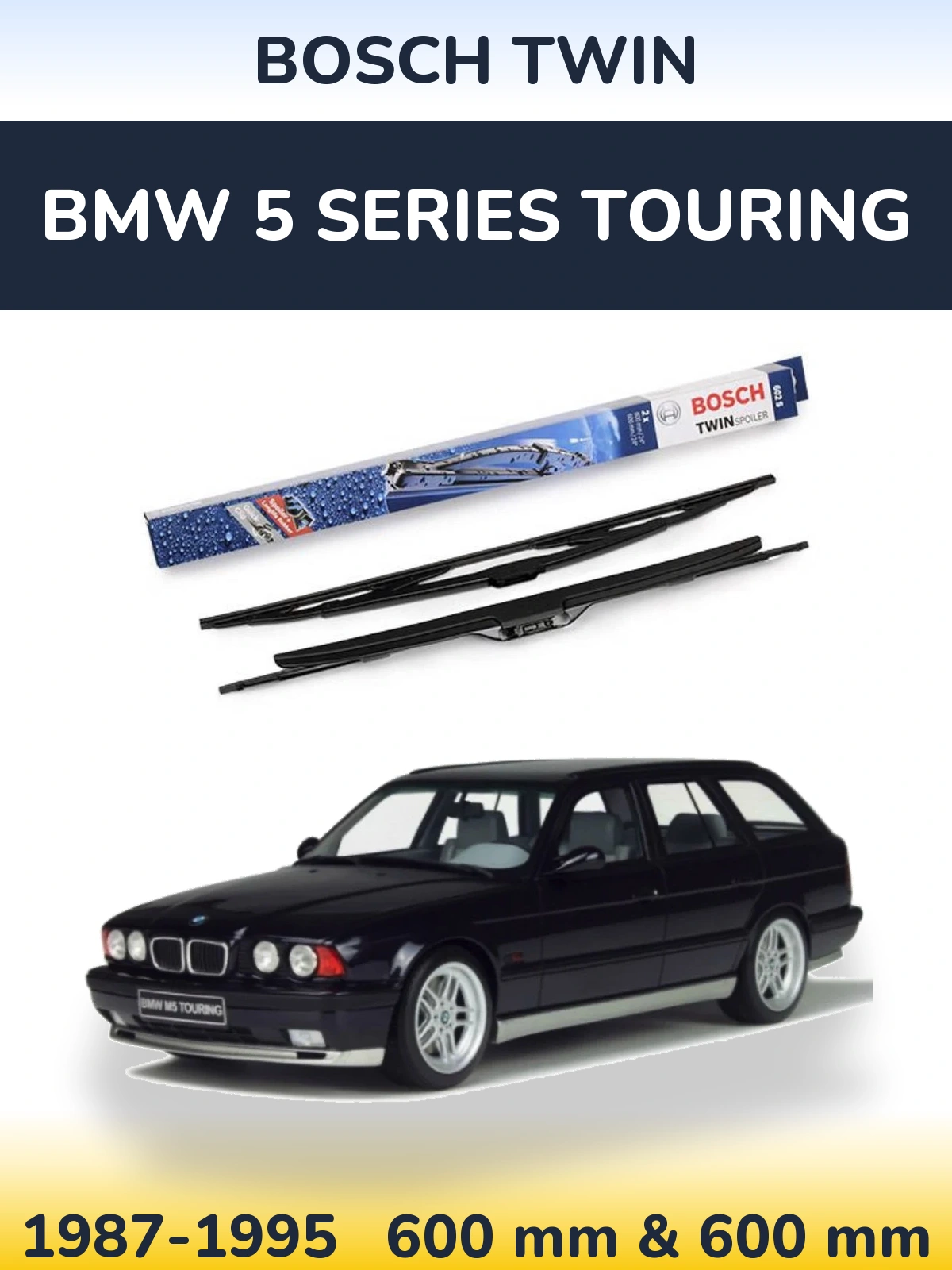 Komplet przednich wycieraczek BOSCH Twin 600 & 600 mm do BMW Seria 5 Touring 1987-1995