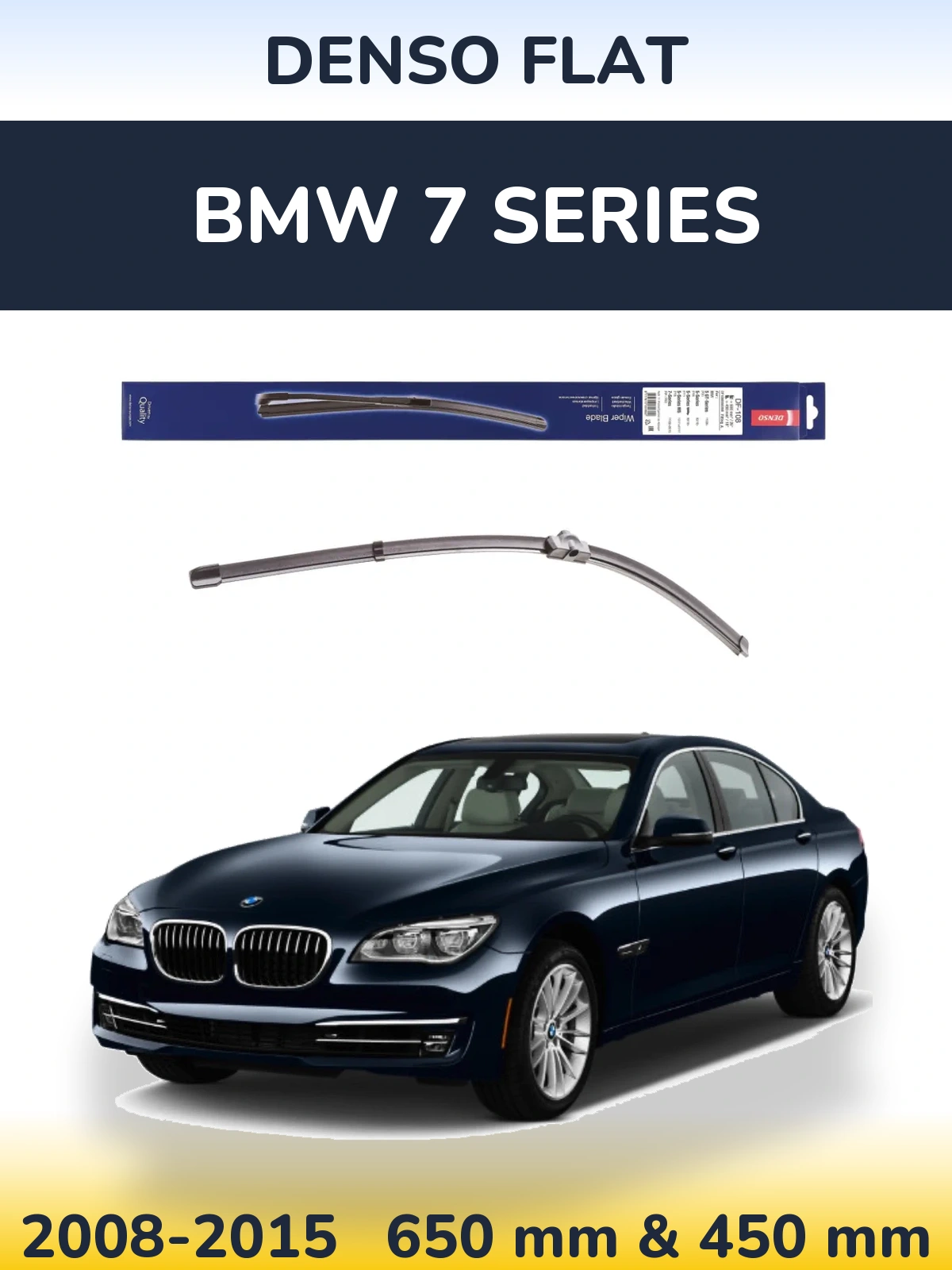 Komplet przednich wycieraczek Denso Flat 650 & 450 mm do BMW Seria 7 2008-2015