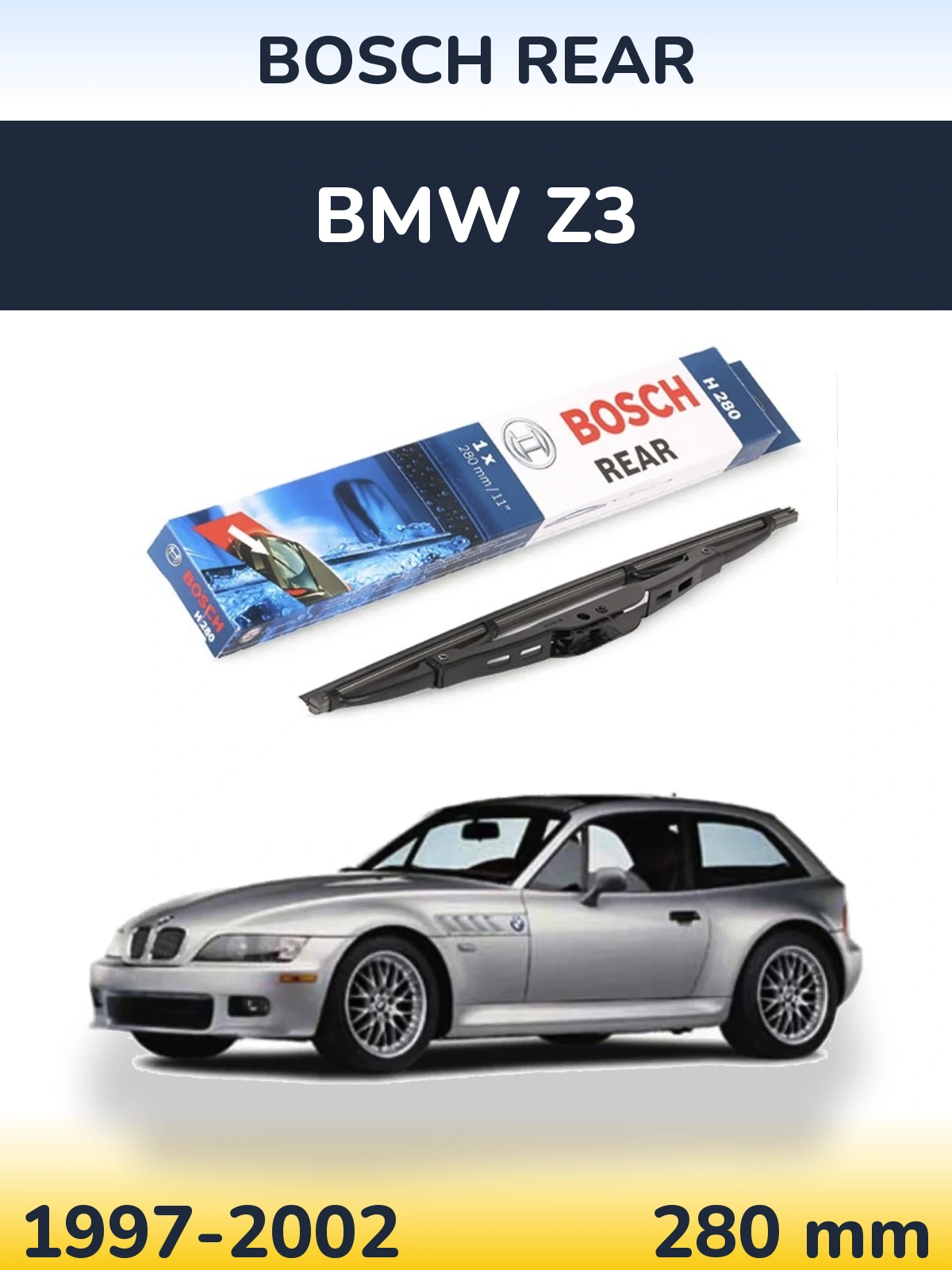 Задний дворник BOSCH Rear 280 мм для BMW Z3 1997-2002