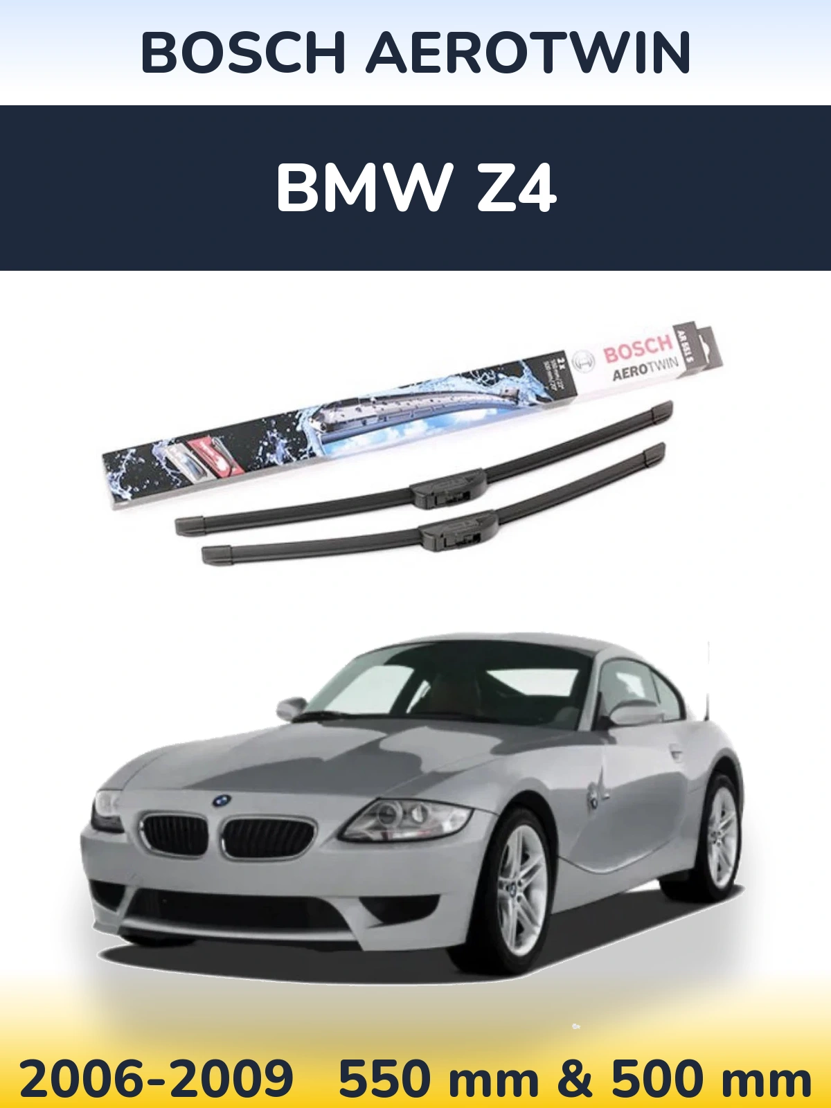 Komplet przednich wycieraczek BOSCH AeroTwin 550 & 500 mm do BMW Z4 2006-2009