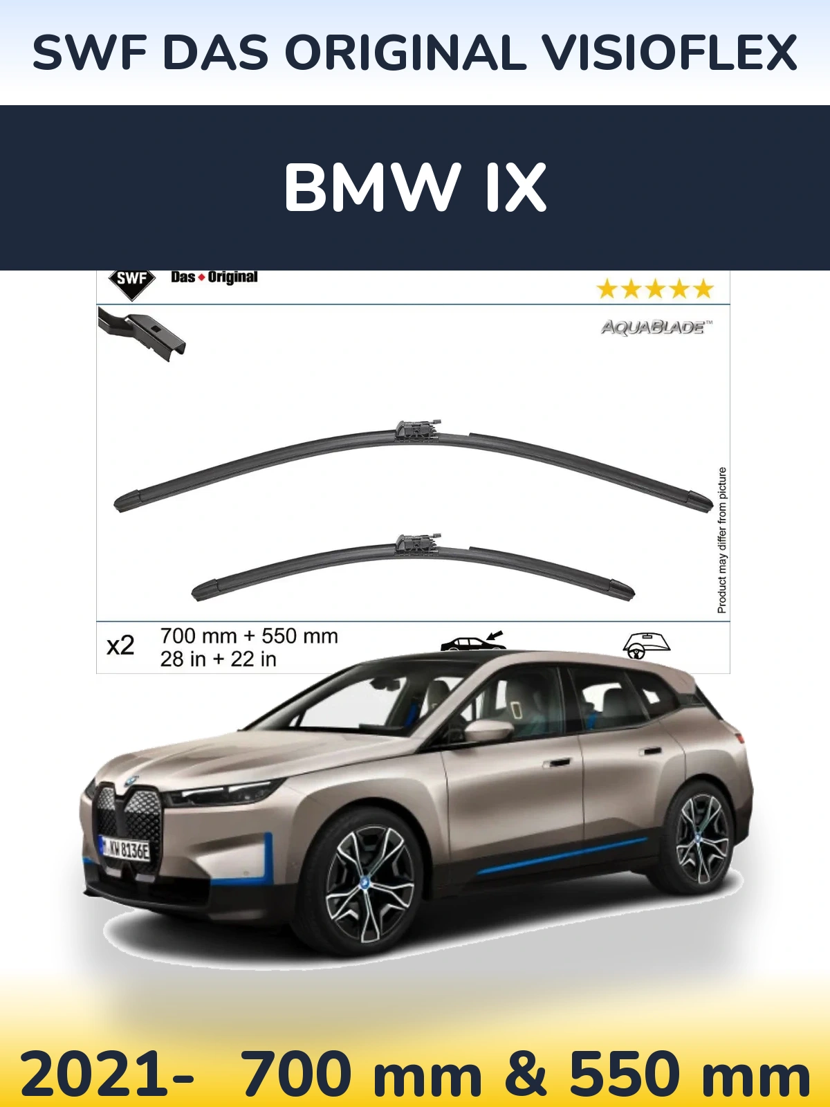 Комплект передних дворников SWF Das Original VisioFlex 700 & 550 мм для BMW iX 2021-2026
