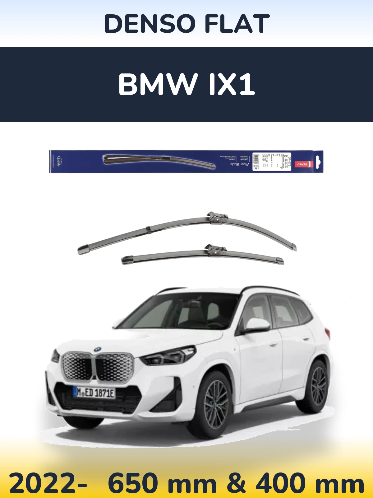 Комплект передних дворников Denso Flat 650 & 400 мм для BMW iX1 2022-2026