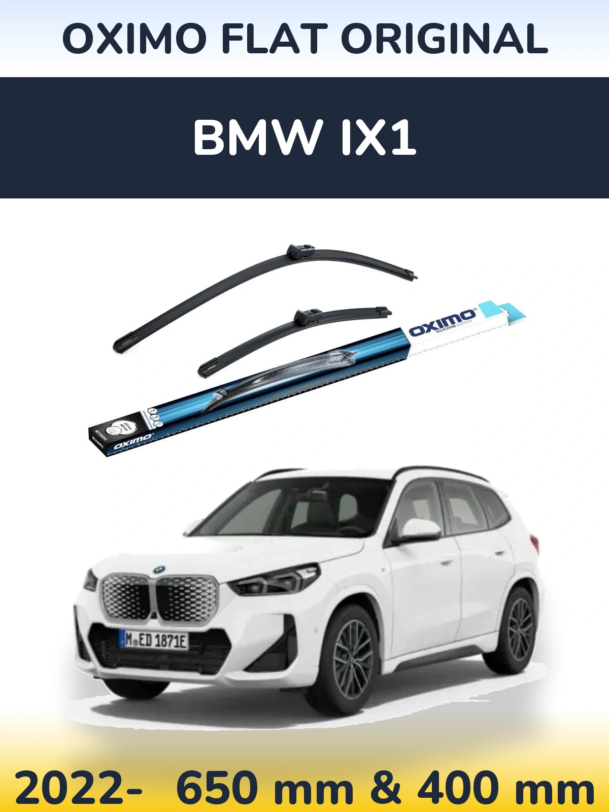 Komplet przednich wycieraczek Oximo Flat Original 650 & 400 mm do BMW iX1 2022-2026