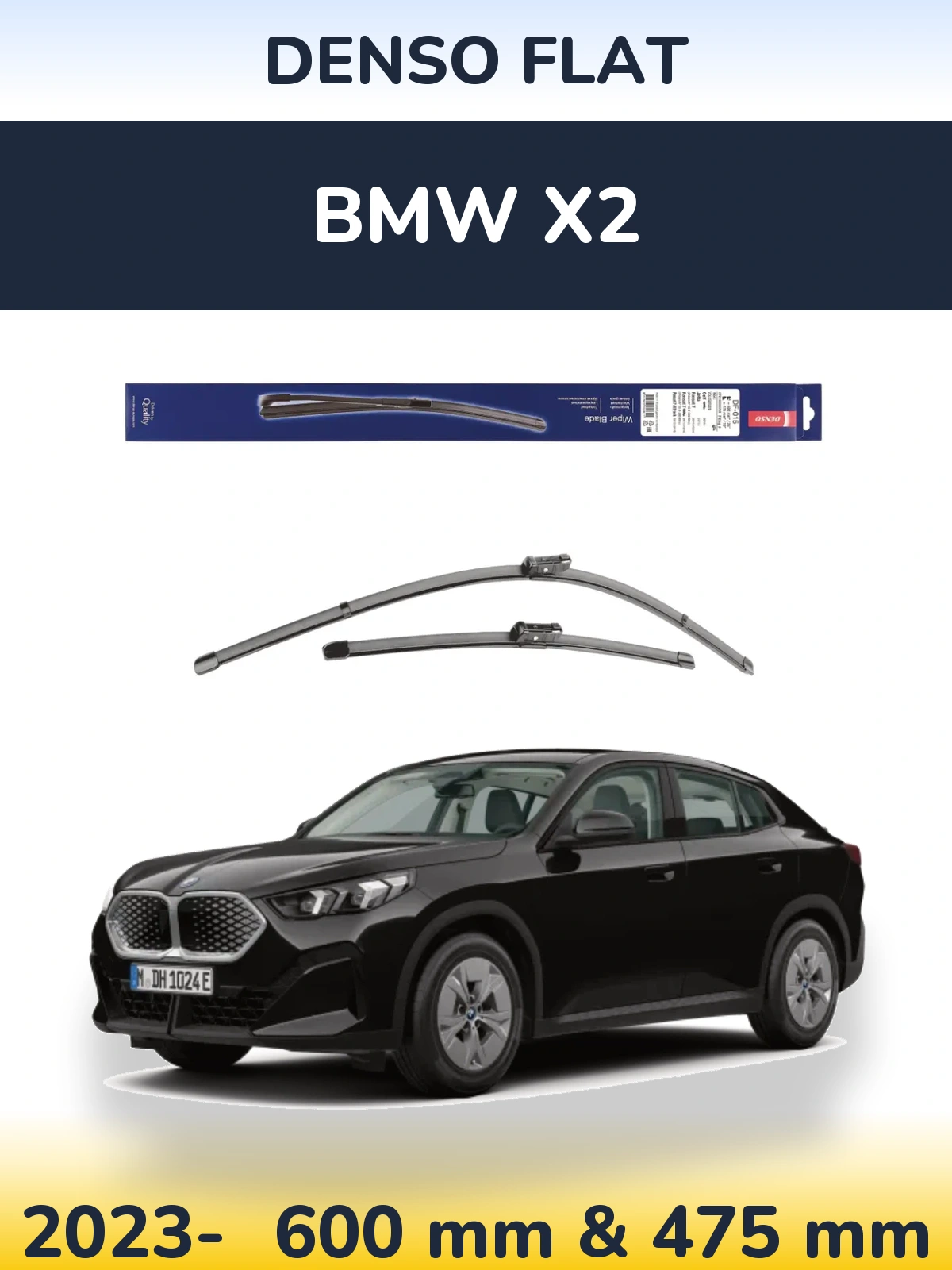 Komplet przednich wycieraczek Denso Flat 600 & 475 mm do BMW X2 2023-2026