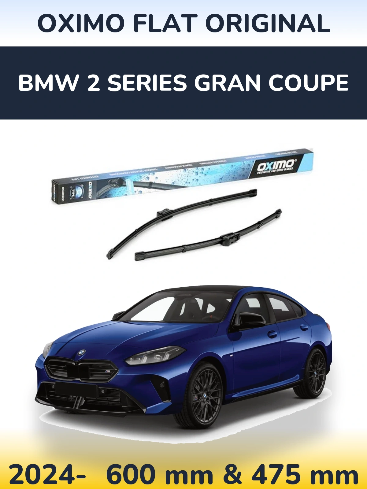 Komplet przednich wycieraczek Oximo Flat Original 600 & 475 mm do BMW Seria 2 Gran Coupe 2024-2026