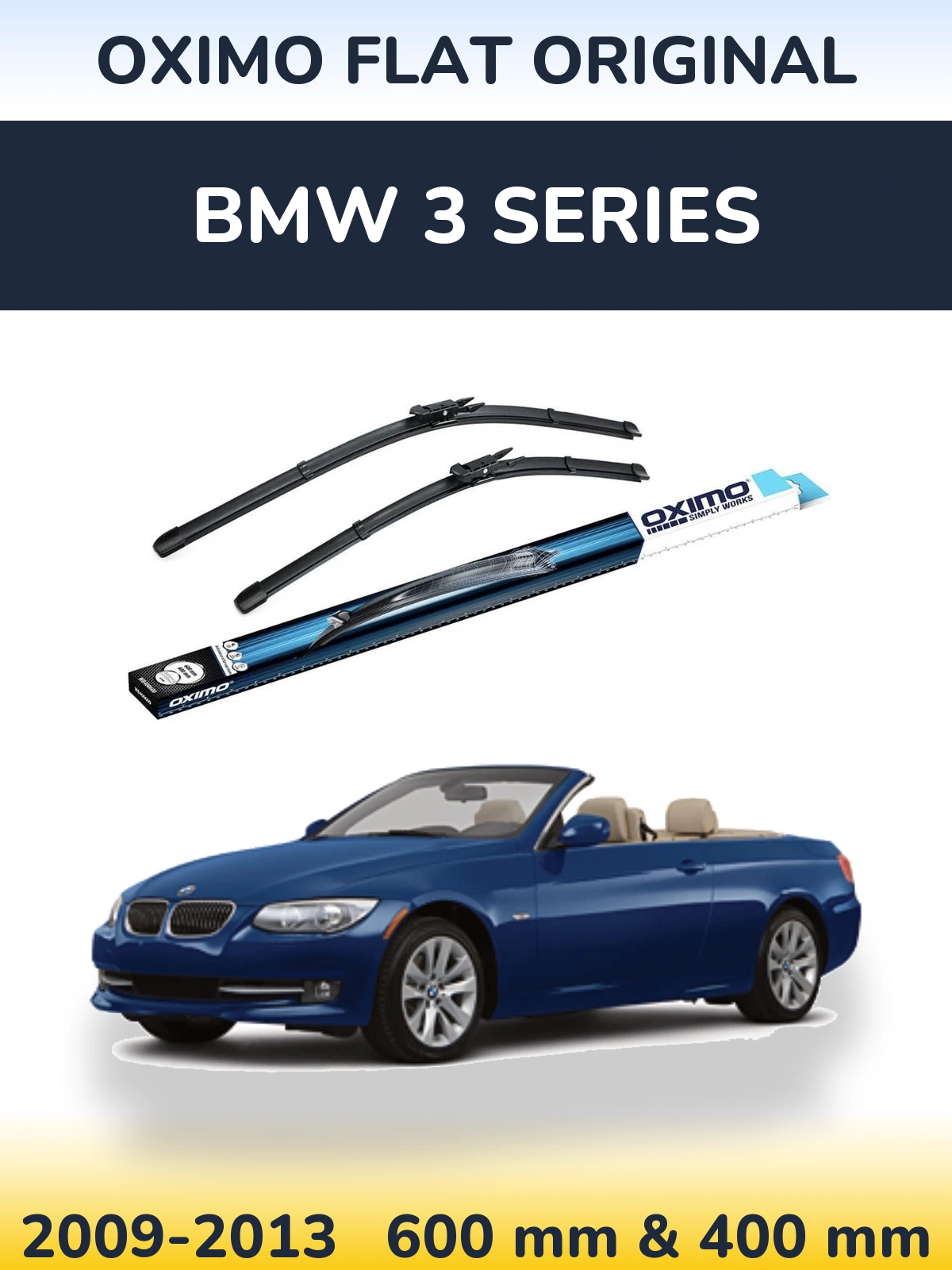 Комплект передних дворников Oximo Flat Original 600 & 400 мм для BMW 3 Series 2009-2013