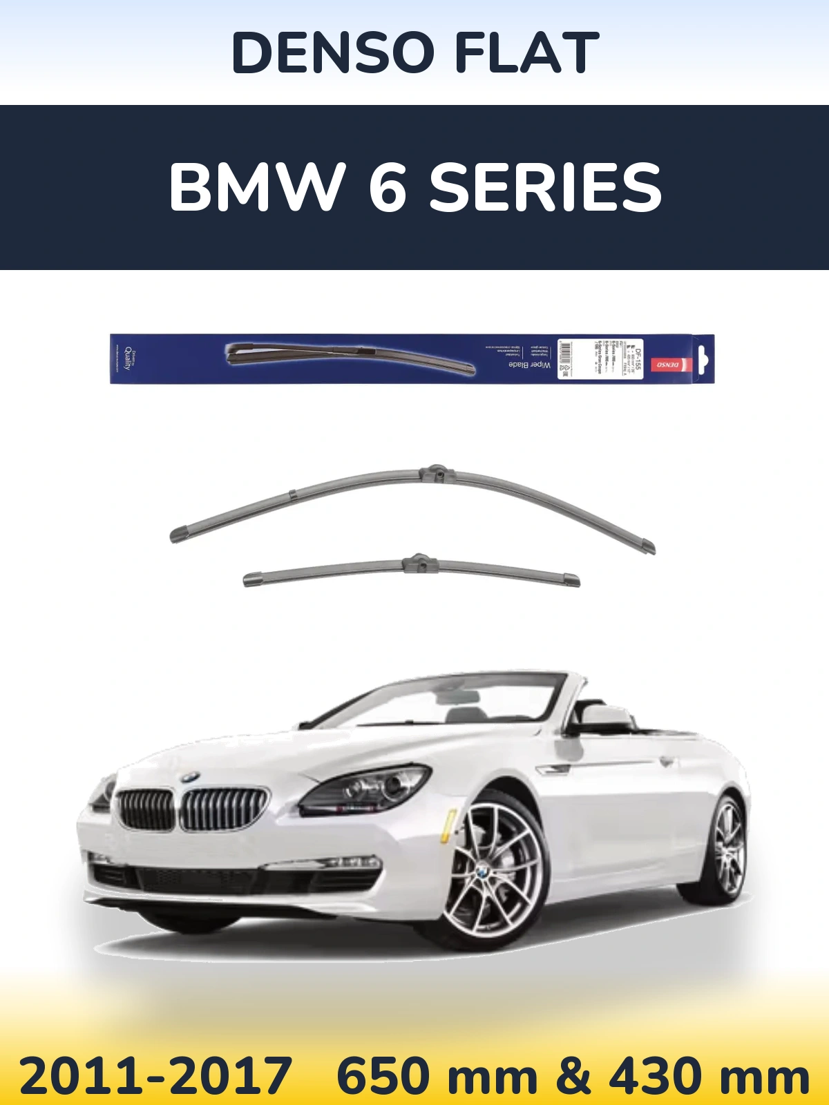 Komplet przednich wycieraczek Denso Flat 650 & 430 mm do BMW Seria 6 2011-2017