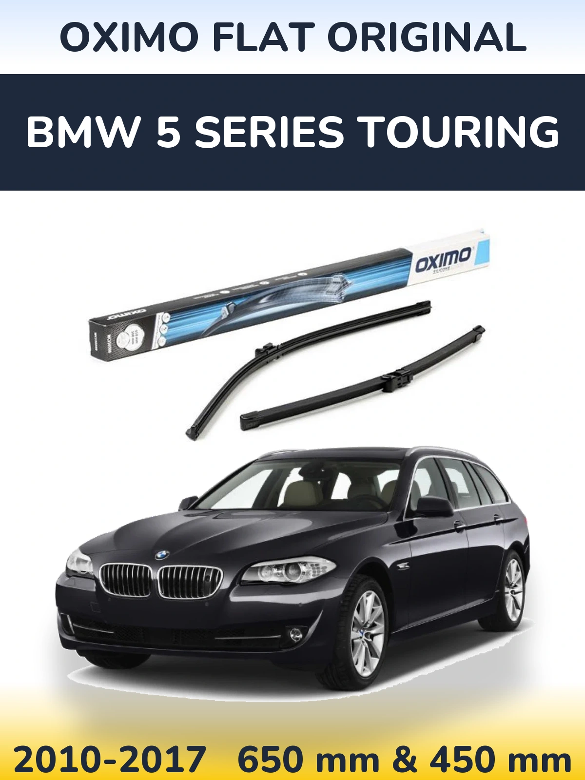 Комплект передних дворников Oximo Flat Original 650 & 450 мм для BMW 5 Series Touring 2010-2017
