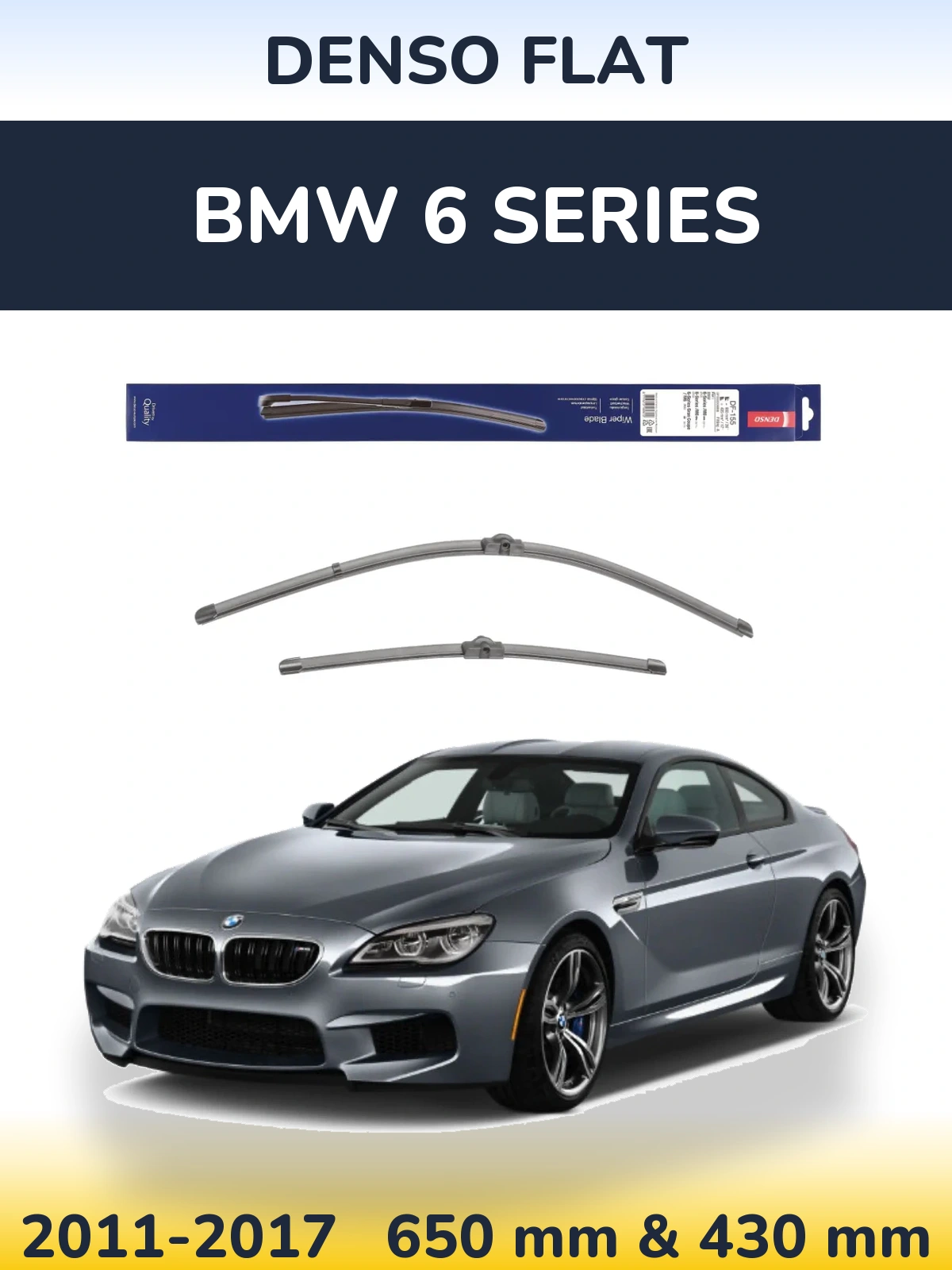 Komplet przednich wycieraczek Denso Flat 650 & 430 mm do BMW Seria 6 2011-2017