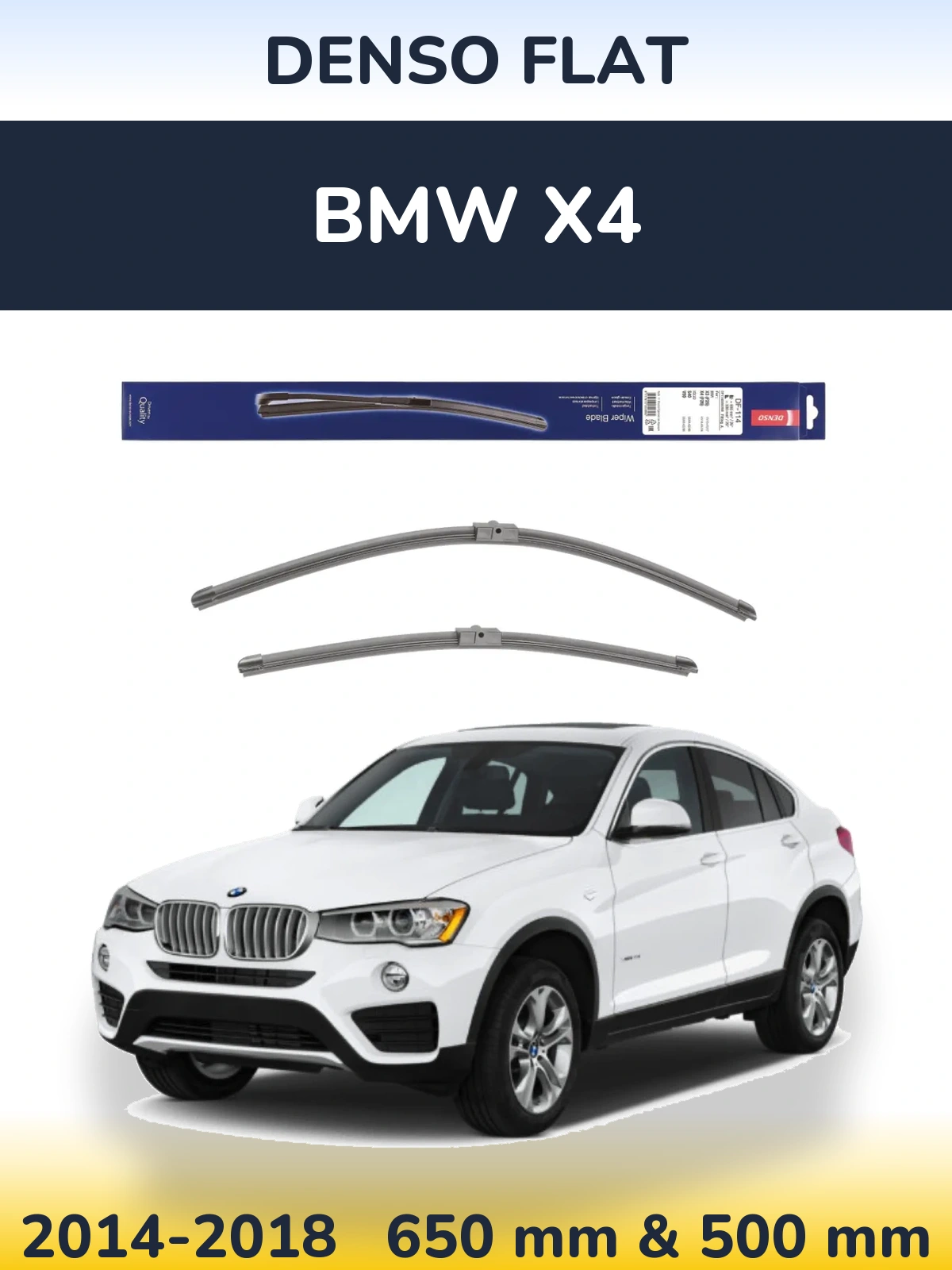 Комплект передних дворников Denso Flat 650 & 500 мм для BMW X4 2014-2018