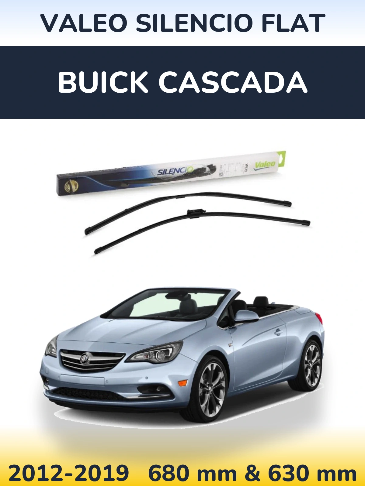 Komplet przednich wycieraczek Valeo Silencio Flat 650 & 650 mm do Buick Cascada 2012-2019