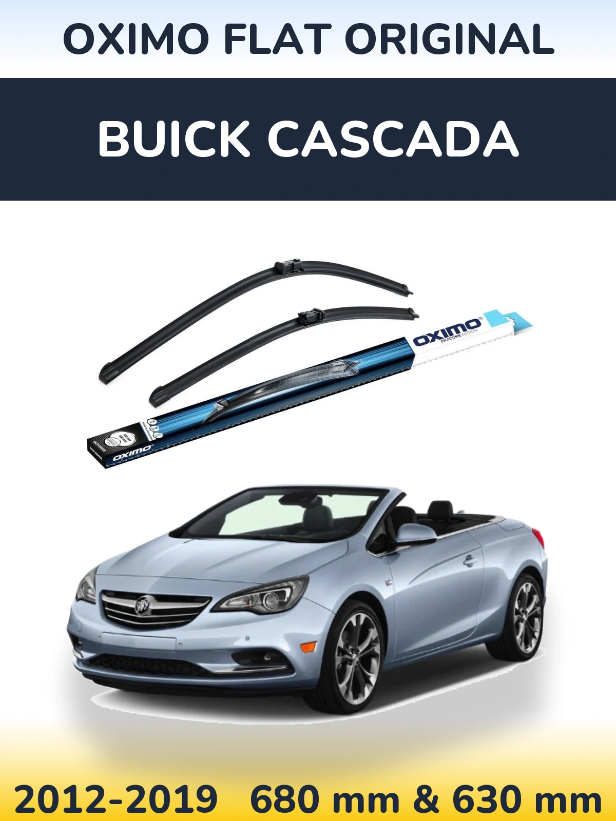 Komplet przednich wycieraczek Oximo Flat Original 680 & 630 mm do Buick Cascada 2012-2019