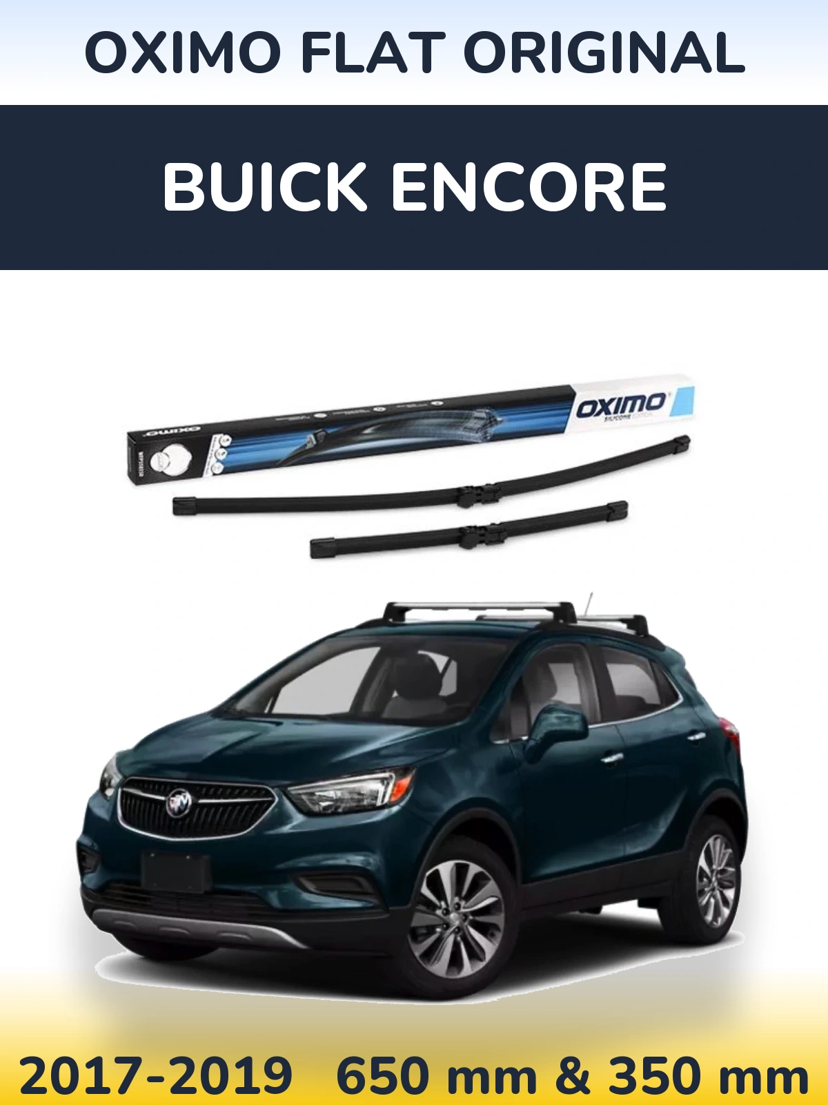 Комплект передних дворников Oximo Flat Original 650 & 350 мм для Buick Encore 2017-2019