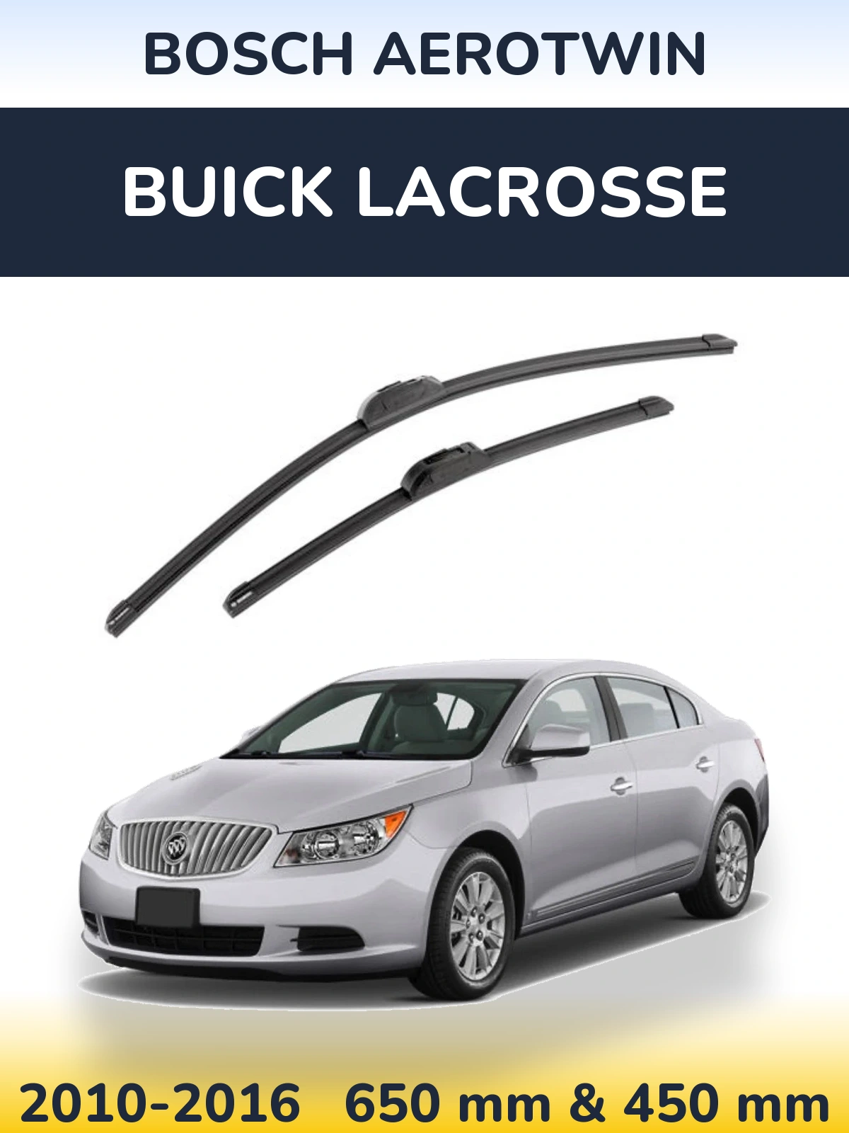 Komplet przednich wycieraczek BOSCH AeroTwin 650 & 450 mm do Buick LaCrosse 2010-2016