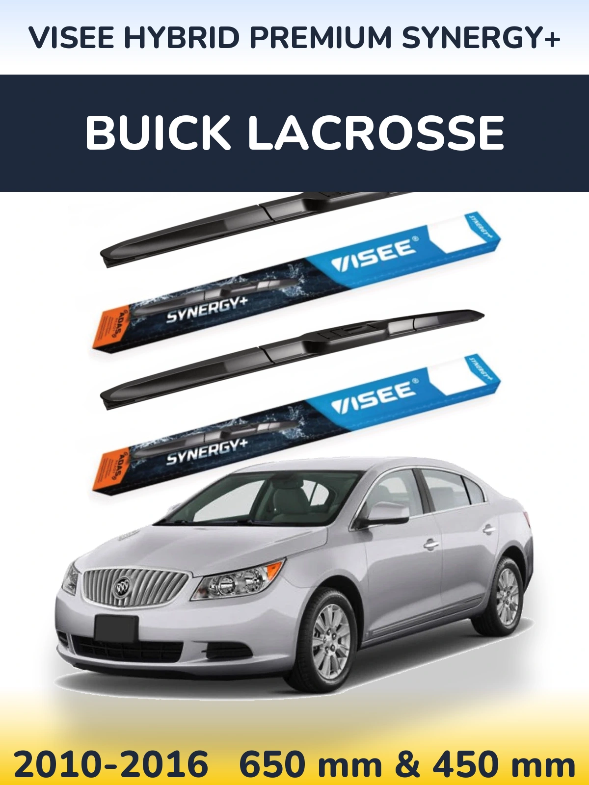 Комплект передних дворников VISEE HYBRID PREMIUM SYNERGY+ 650 & 450 мм для Buick LaCrosse 2010-2016
