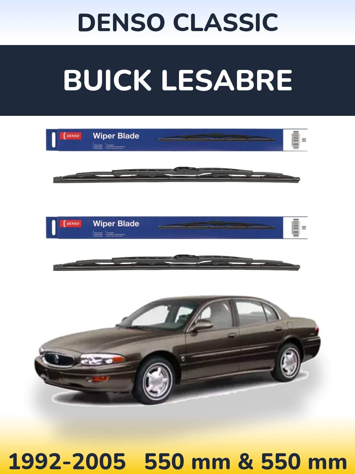 Komplet przednich wycieraczek Denso Classic 550 & 550 mm do Buick LeSabre 1992-2005