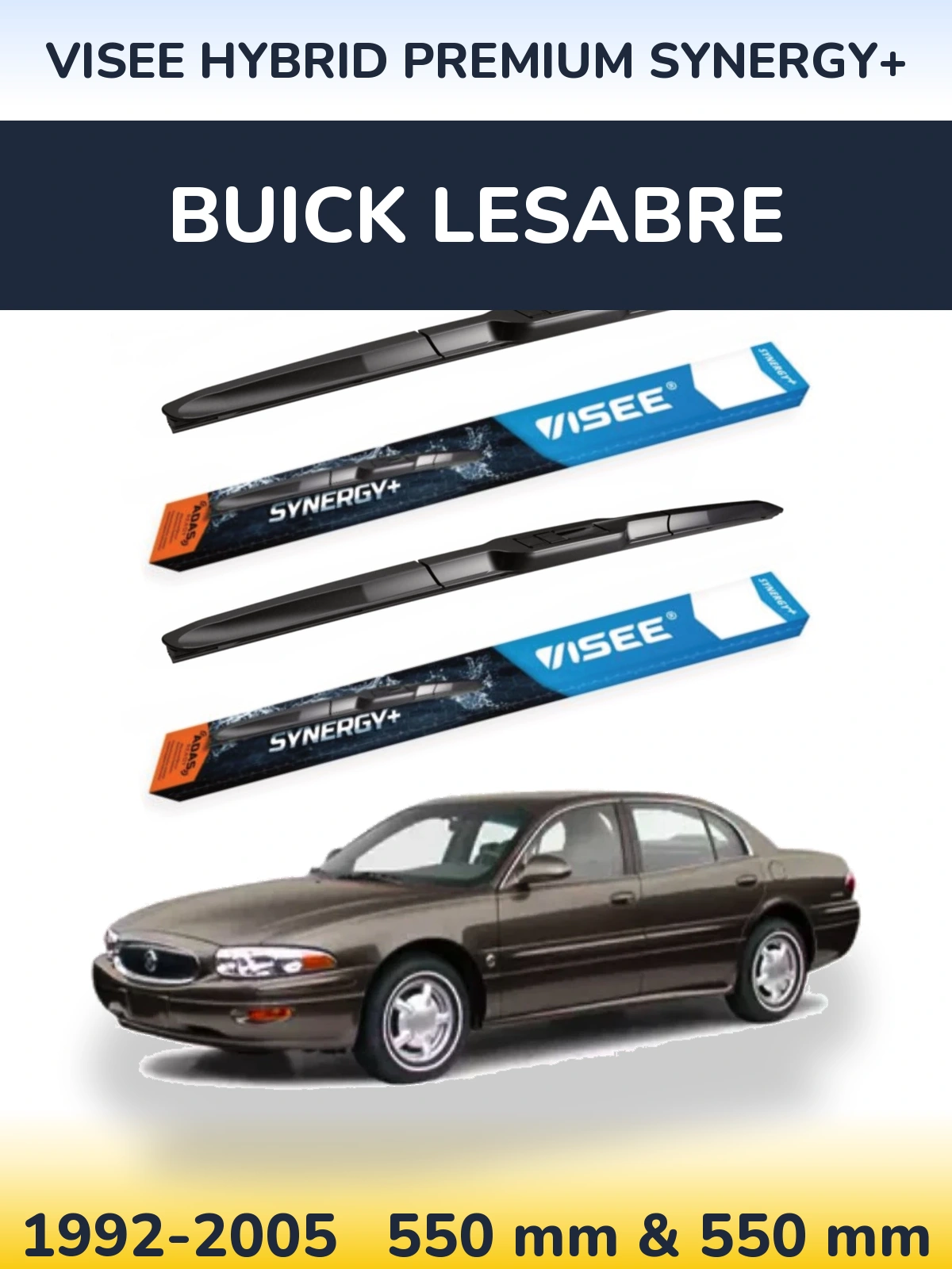 Komplet przednich wycieraczek VISEE HYBRID PREMIUM SYNERGY+ 550 & 550 mm do Buick LeSabre 1992-2005