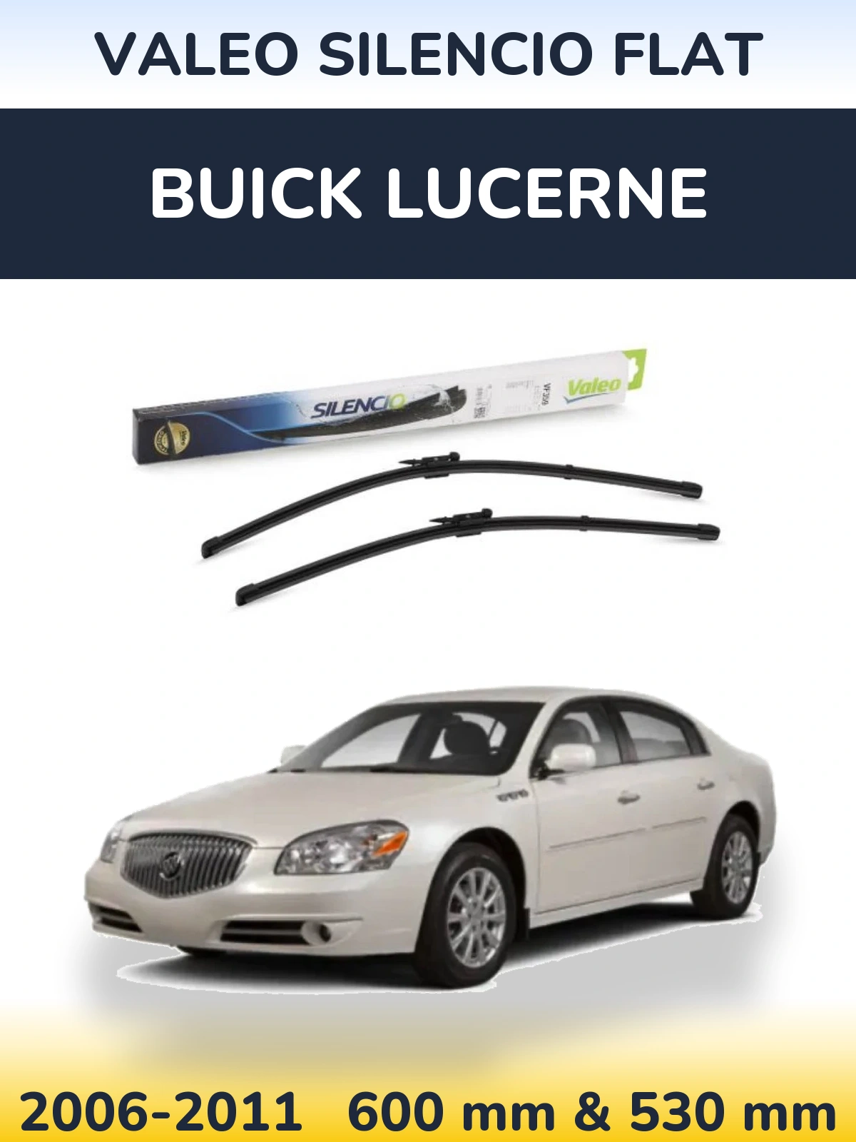 Комплект передних дворников Valeo Silencio Flat 600 & 550 мм для Buick Lucerne 2006-2011