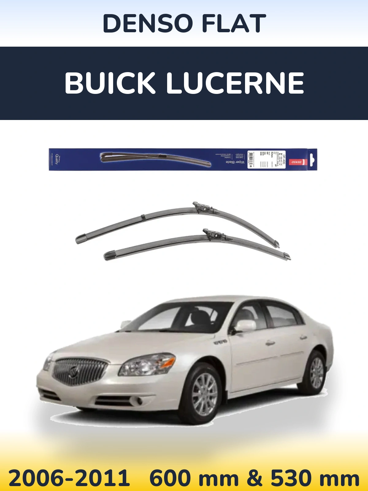 Комплект передних дворников Denso Flat 600 & 550 мм для Buick Lucerne 2006-2011