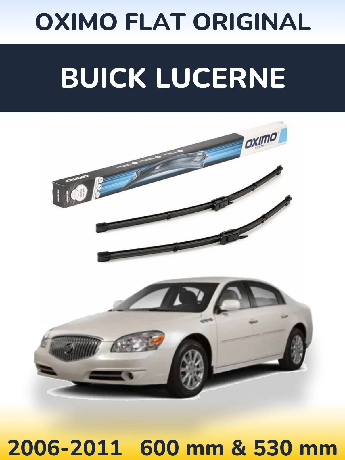 Комплект передних дворников Oximo Flat Original 600 & 550 мм для Buick Lucerne 2006-2011