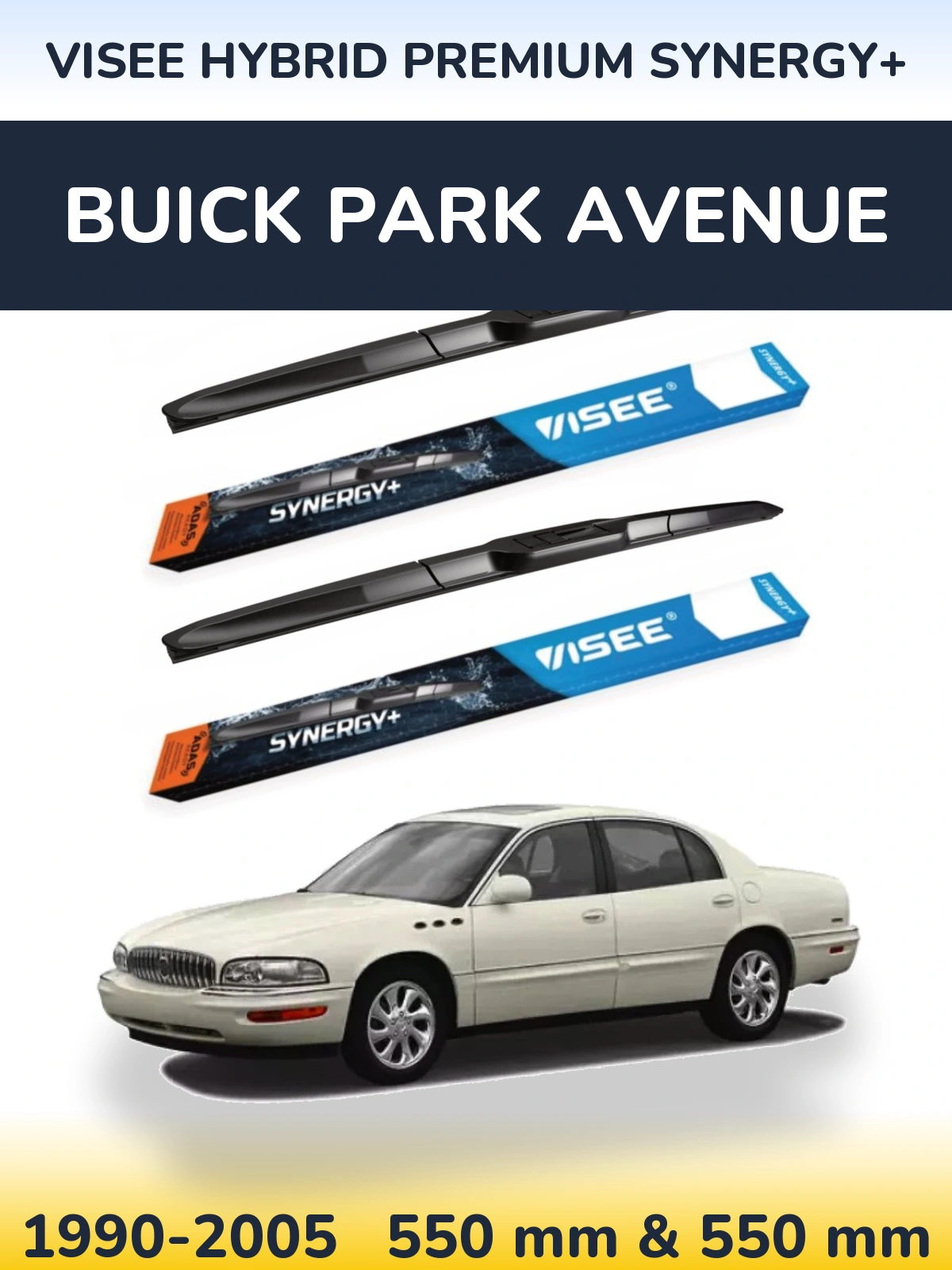 Комплект передних дворников VISEE HYBRID PREMIUM SYNERGY+ 550 & 550 мм для Buick Park Avenue 1990-2005