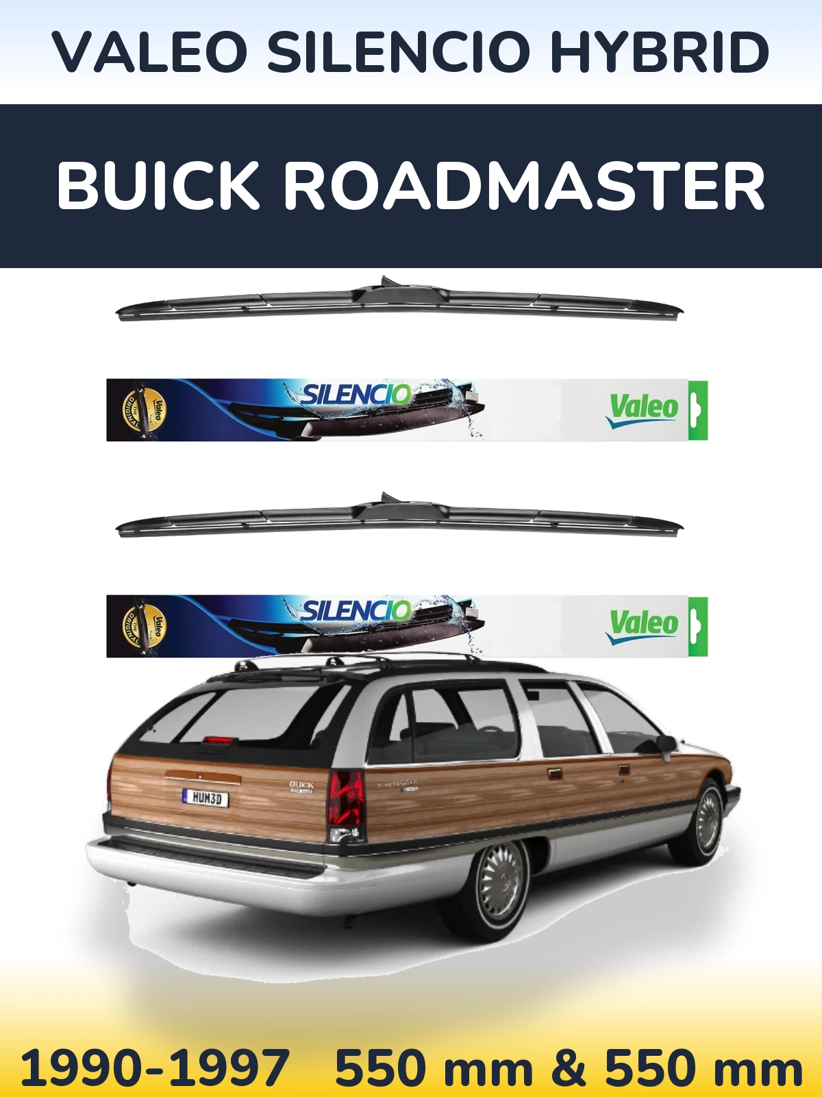 Комплект передних дворников Valeo Silencio Hybrid 550 & 550 мм для Buick Roadmaster 1990-1997