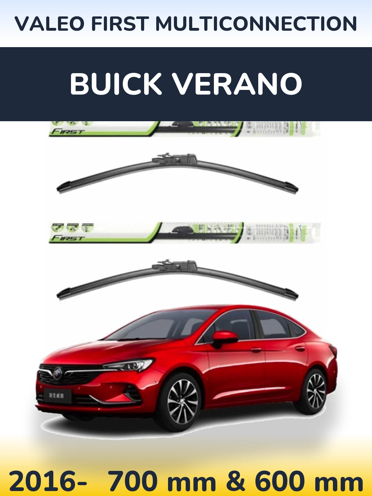 Комплект передніх щіток Valeo First MultiConnection 700 & 600 мм для Buick Verano 2016-2026