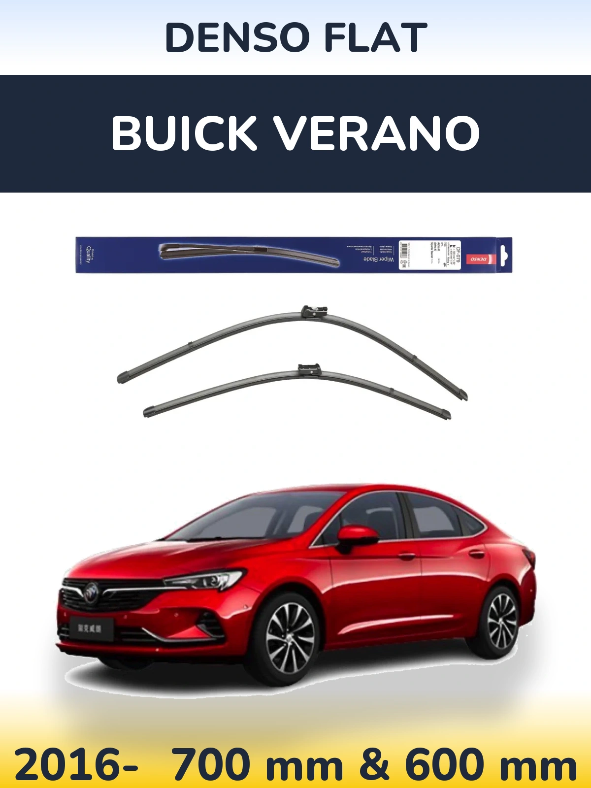 Комплект передніх щіток Denso Flat 700 & 600 мм для Buick Verano 2016-2026