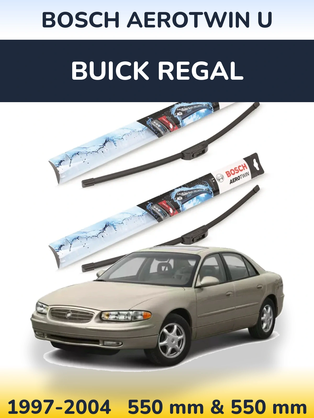 Komplet przednich wycieraczek BOSCH AeroTwin U 550 & 550 mm do Buick Regal 1997-2004
