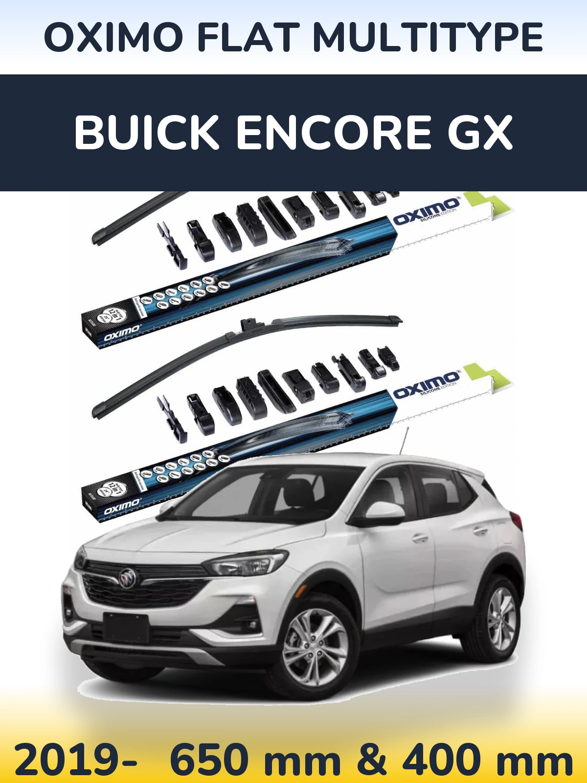 Komplet przednich wycieraczek Oximo Flat MultiType 650 & 400 mm do Buick Encore GX 2019-2026