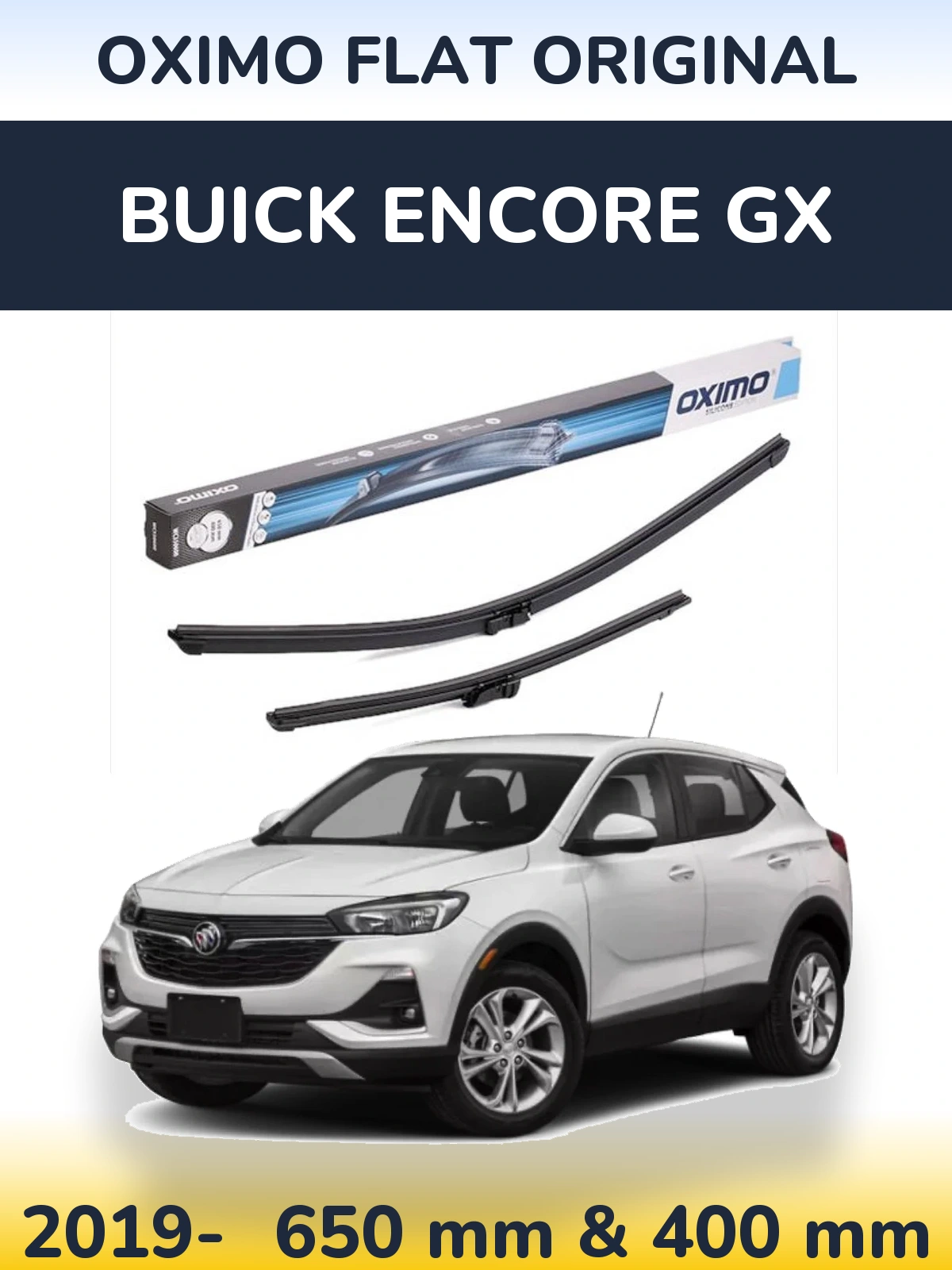 Komplet przednich wycieraczek Oximo Flat Original 650 & 400 mm do Buick Encore GX 2019-2026
