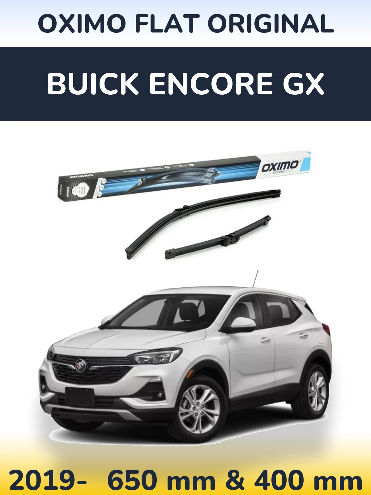 Комплект передних дворников Oximo Flat Original 650 & 375 мм для Buick Encore GX 2019-2026