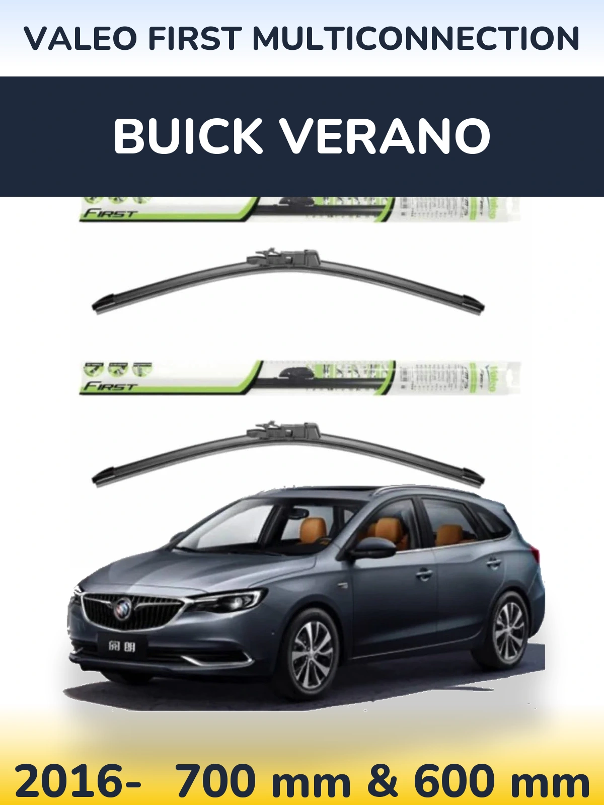 Komplet przednich wycieraczek Valeo First MultiConnection 700 & 600 mm do Buick Verano 2016-2026