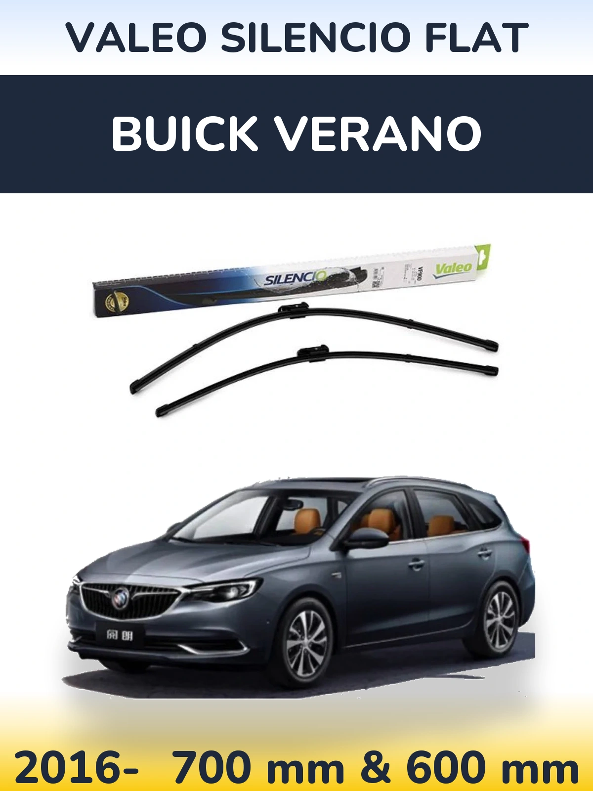 Комплект передних дворников Valeo Silencio Flat 700 & 600 мм для Buick Verano 2016-2026