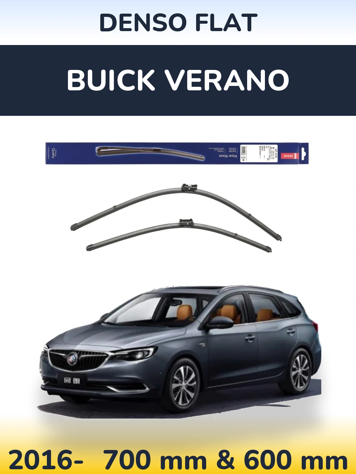 Komplet przednich wycieraczek Denso Flat 700 & 600 mm do Buick Verano 2016-2026