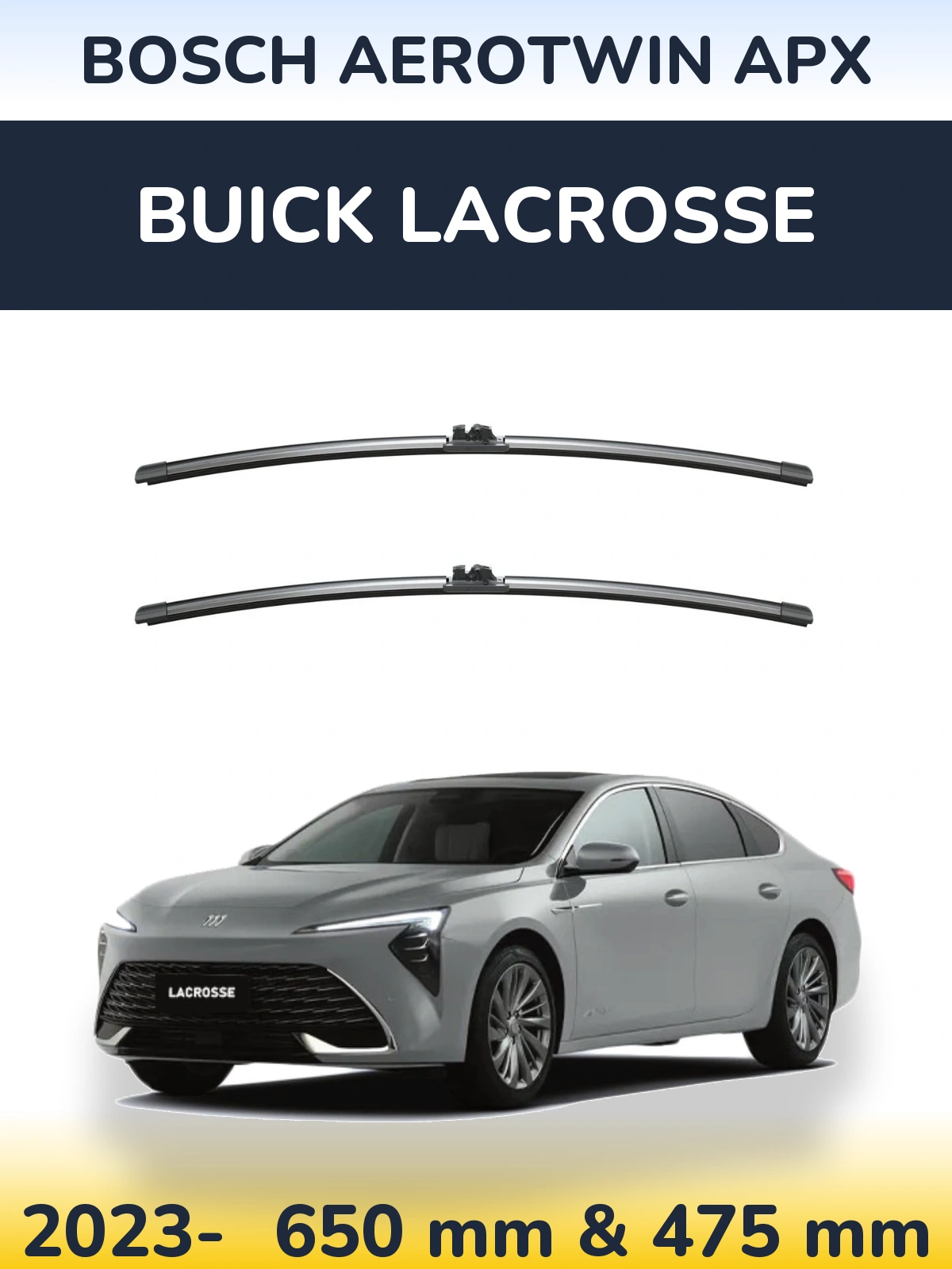 Komplet przednich wycieraczek BOSCH AeroTwin APX 650 & 475 mm do Buick LaCrosse 2023-2026
