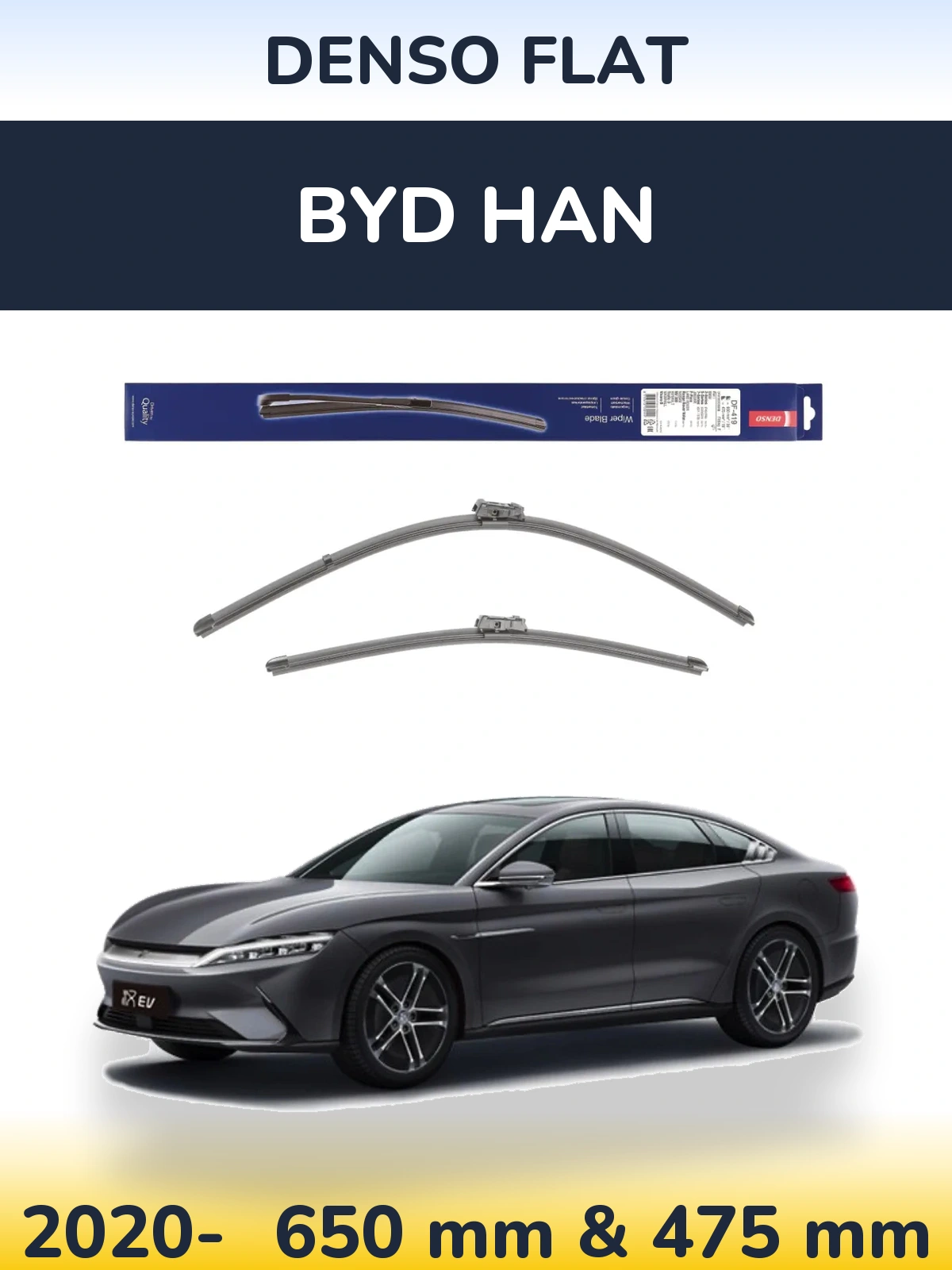 Комплект передних дворников Denso Flat 650 & 475 мм для BYD Han 2020-2026
