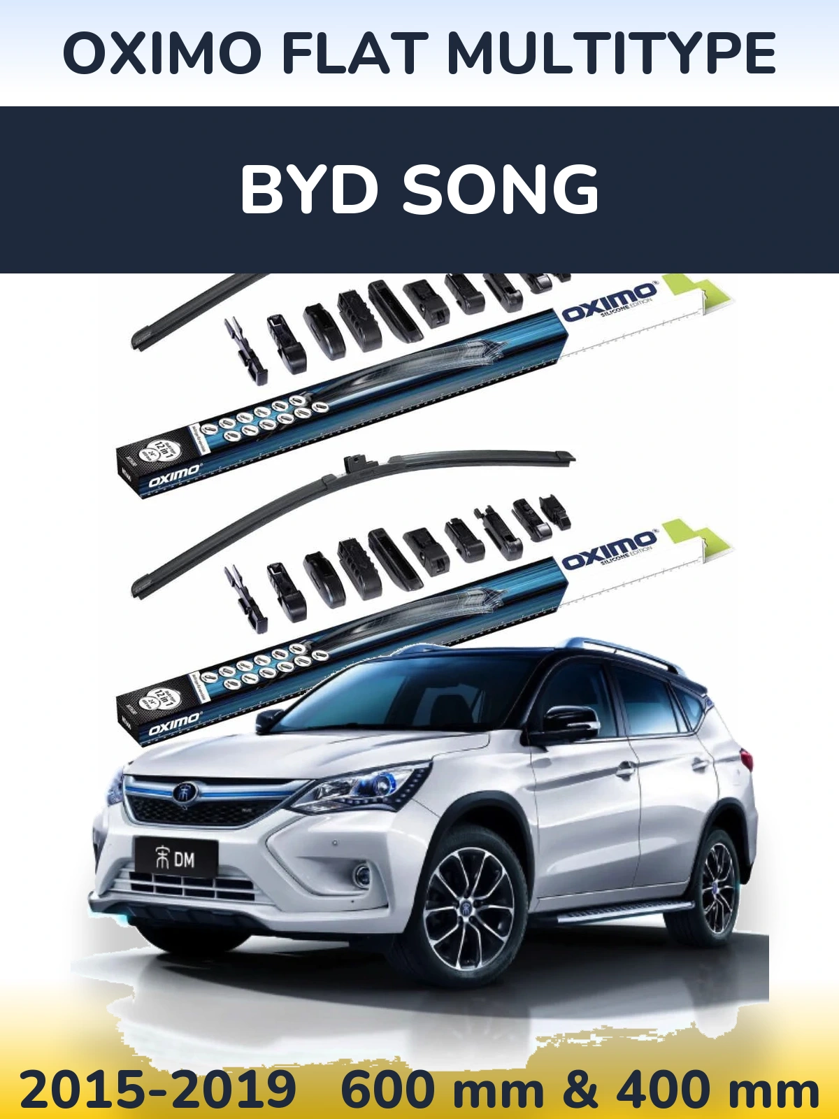 Komplet przednich wycieraczek Oximo Flat MultiType 600 & 400 mm do BYD Song 2015-2019