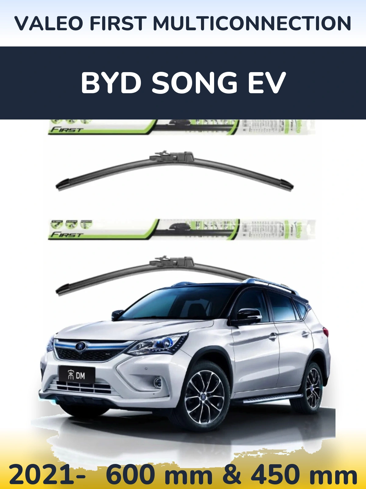 Komplet przednich wycieraczek Valeo First MultiConnection 600 & 450 mm do BYD Song EV 2021-2026
