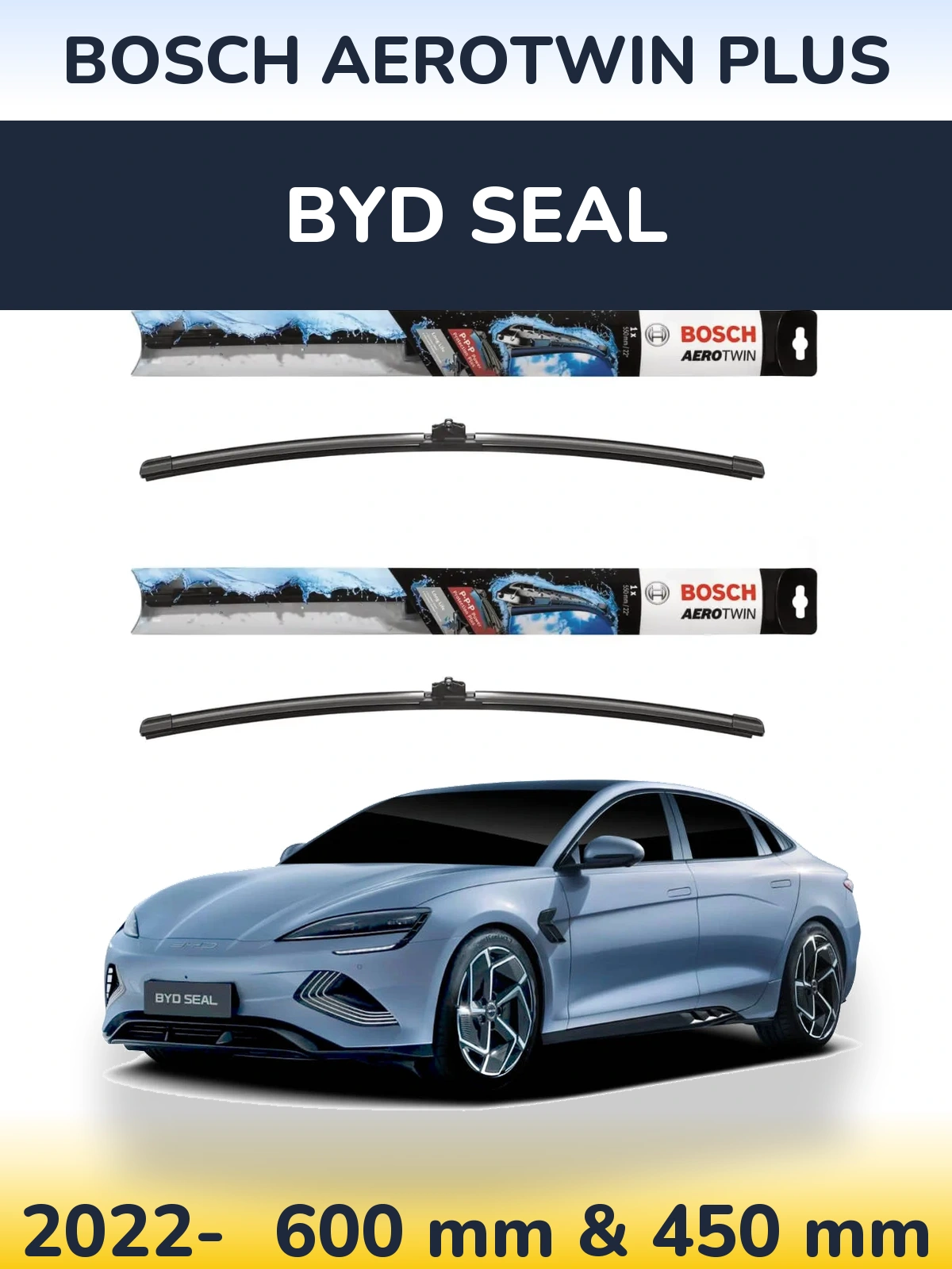 Komplet przednich wycieraczek BOSCH AeroTwin Plus 600 & 450 mm do BYD Seal 2022-2026