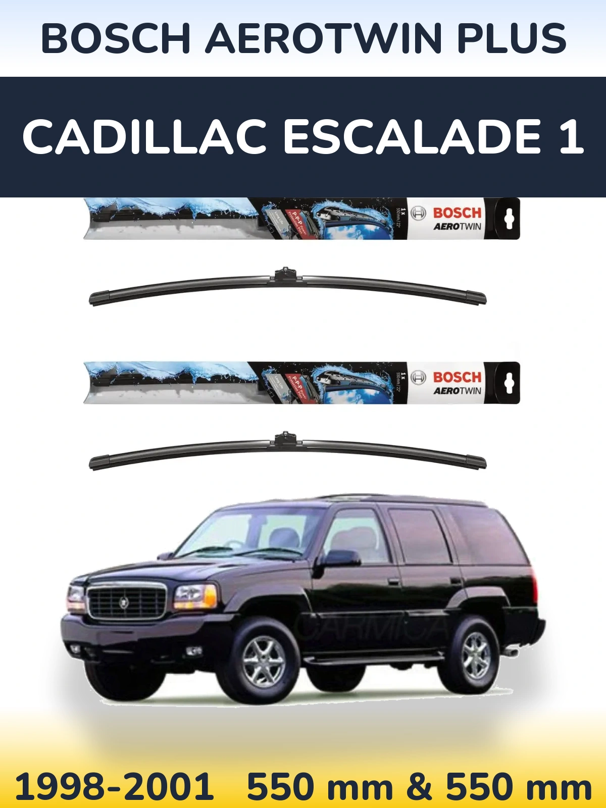 Komplet przednich wycieraczek BOSCH AeroTwin Plus 550 & 550 mm do Cadillac Escalade 1 1998-2001