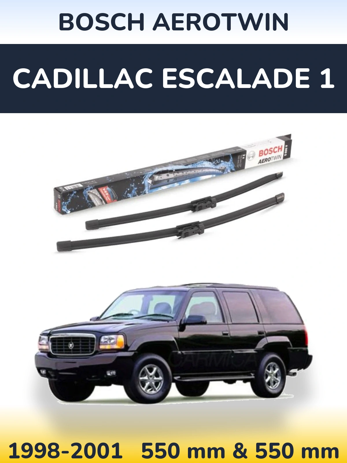 Komplet przednich wycieraczek BOSCH AeroTwin 550 & 550 mm do Cadillac Escalade 1 1998-2001