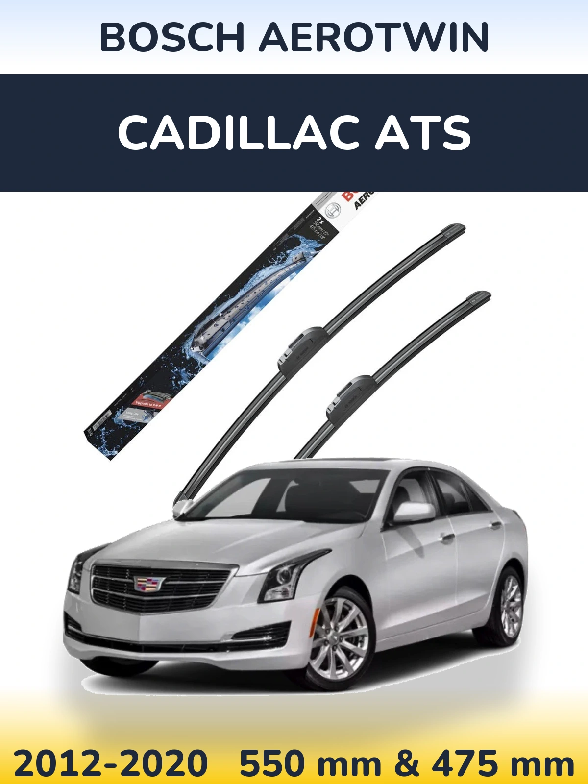 Komplet przednich wycieraczek BOSCH AeroTwin 550 & 475 mm do Cadillac ATS 2012-2020