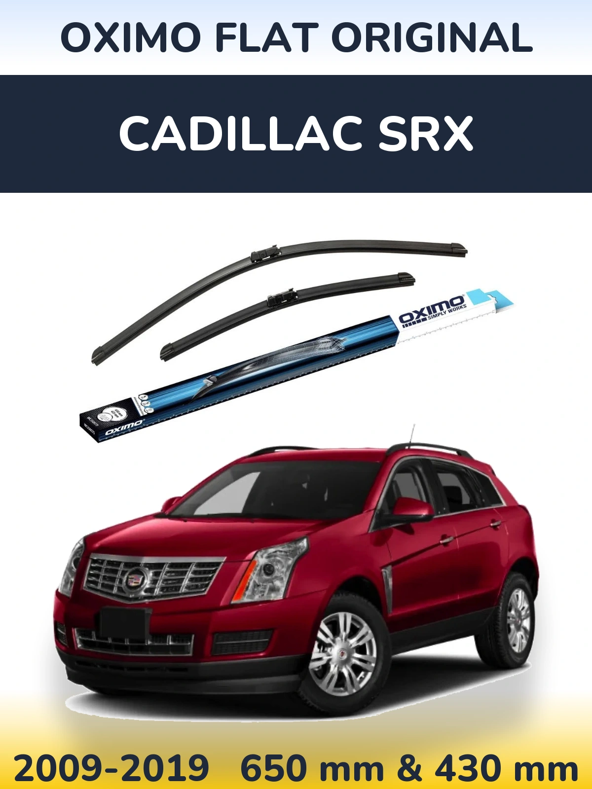 Комплект передних дворников Oximo Flat Original 650 & 430 мм для Cadillac SRX 2009-2019